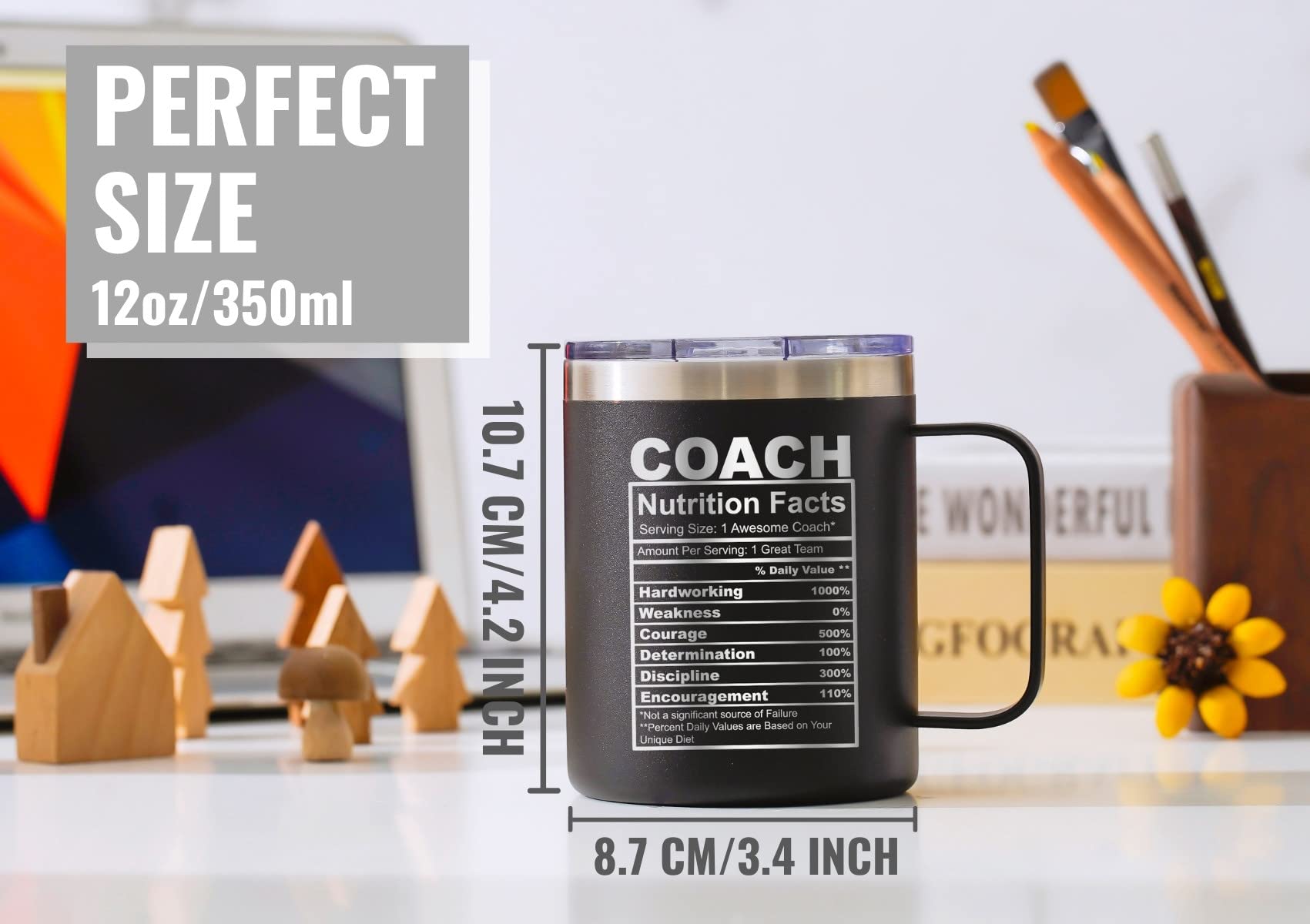 Onebttl Coach Gifts, Funny Gift Idea For Appreciation, Christmas, Birthday, 12Oz Stainless Steel Insulated Travel Coffee Mug - C