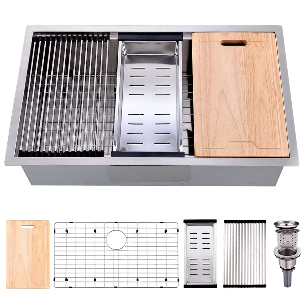 30 Inch Undermount Kitchen Sink Stainless Steel, Boomhoze 30 X 19 Inch Undermount Workstation Sink Commercial 16 Gauge Stainless