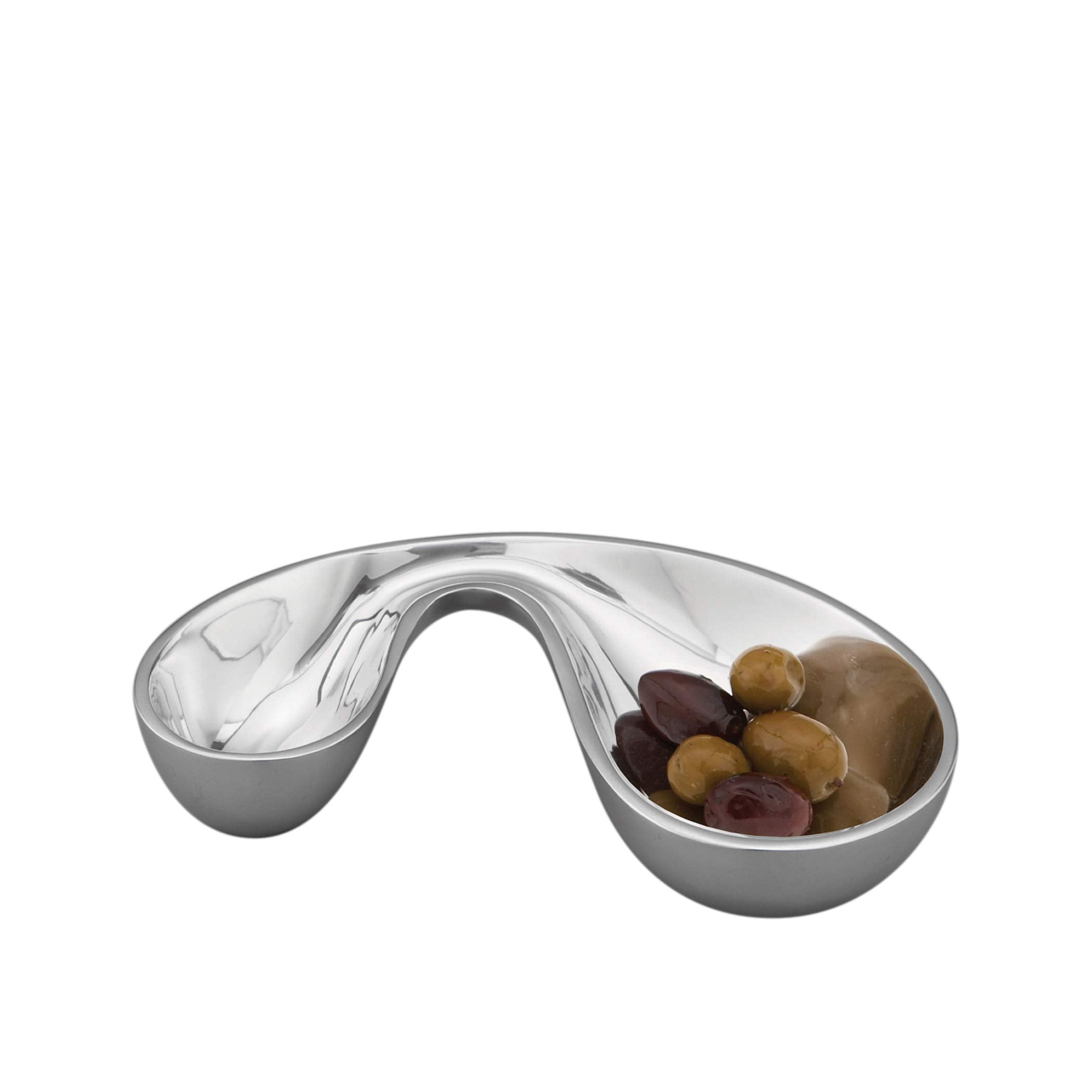 Nambe Morphik Olive Bowl | Bowl Can Be Heated Or Chilled | Serve Dips, Salsa, Appetizers, Olives, Guacamole, And More | Made Of
