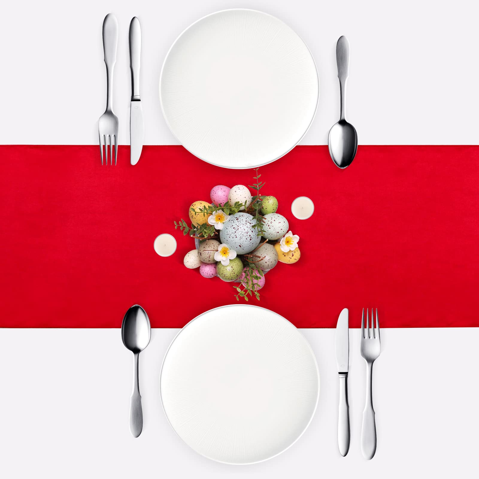 Hghdbt Satin Red Table Runner - 12X108Inch 2 Pack Table Runners For Rectangle/Round Table Dining Party Wedding Brithday Christma