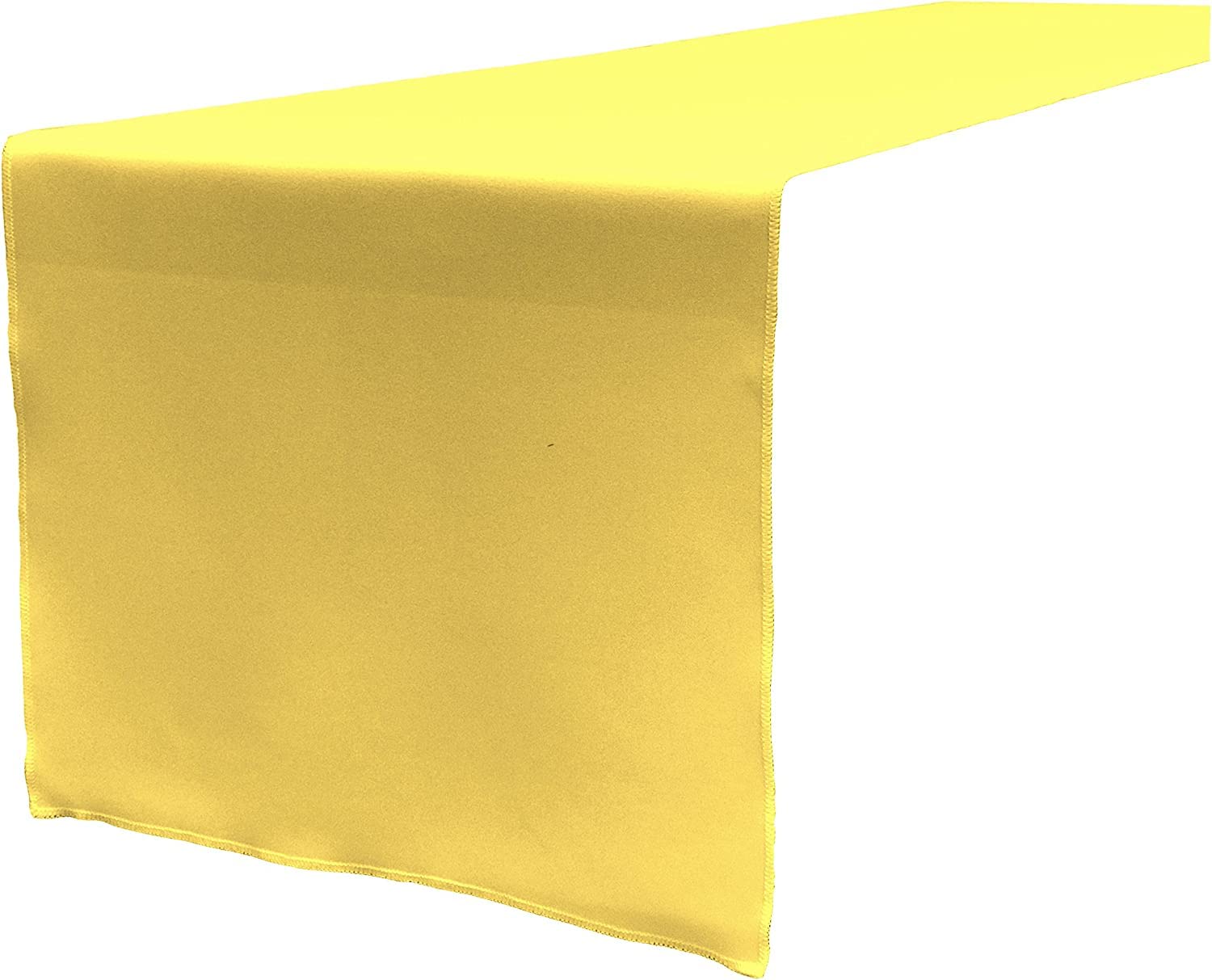 LA Linen Polyester Poplin Table Runner 14  by 108-Inch  Light Yellow