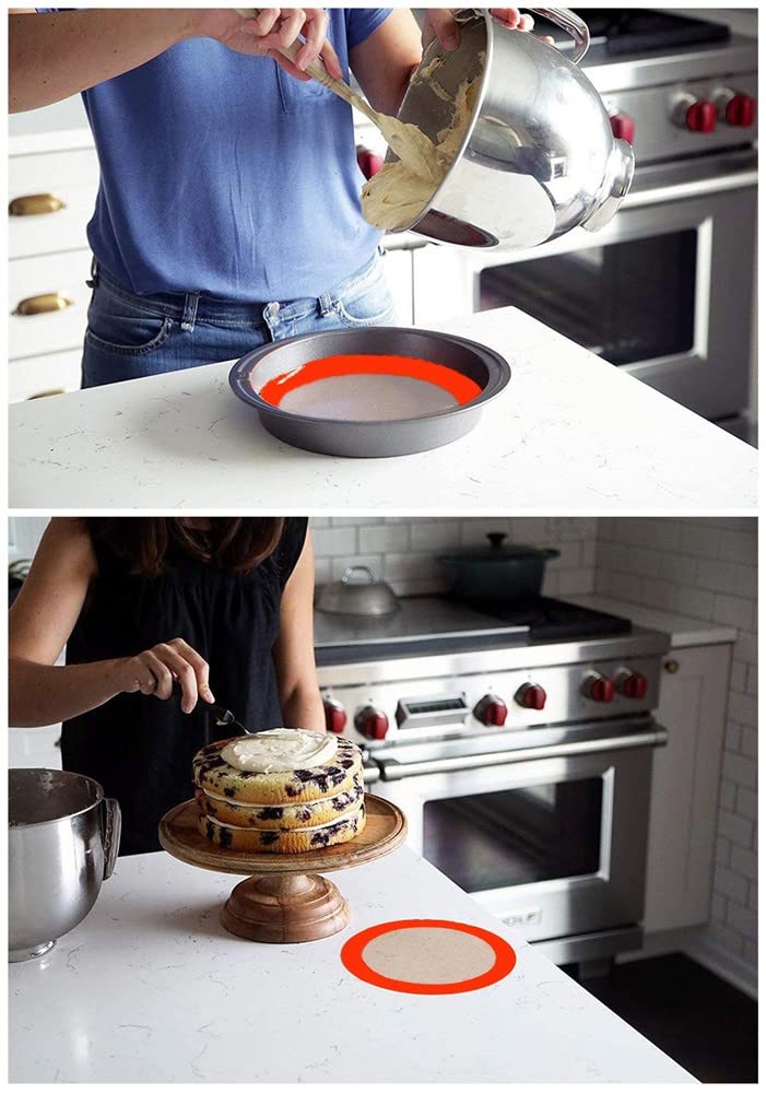 3Pcs Silicone Baking Mats,9 Inch Round Silicone Mats,Cake Pan,Non-Stick Silicone Baking Sheet Liner,Reusable Heat Resistant Baki