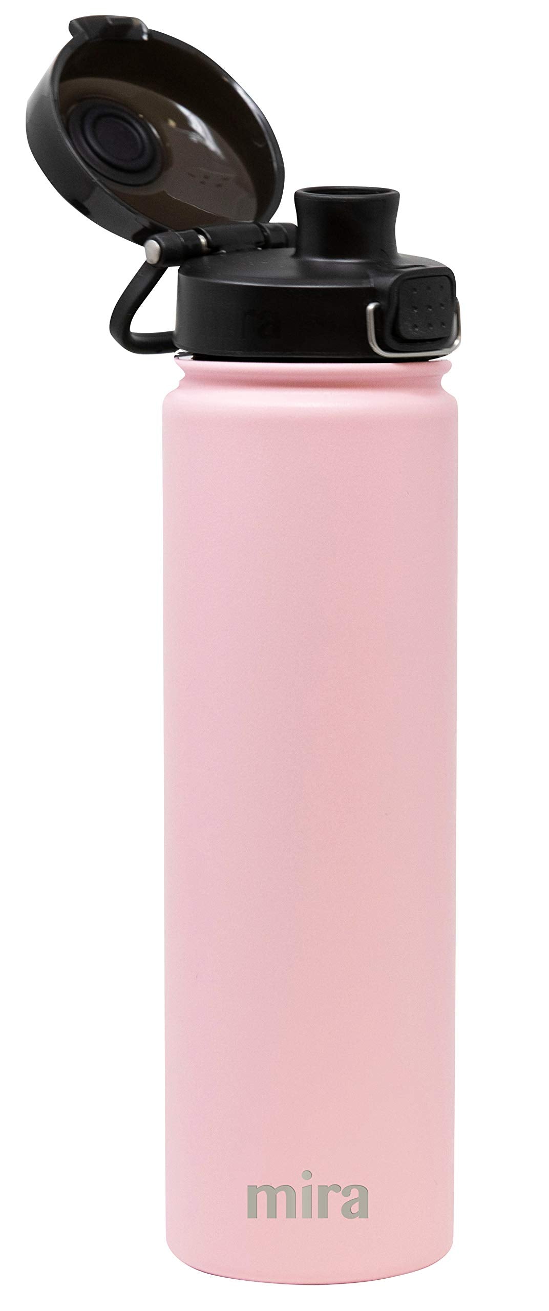 MIRA Stainless Steel Water Bottle - 24 oz Vacuum Insulated - Keeps Cold 24H, Hot 12H - BPA-Free - Rose Pink