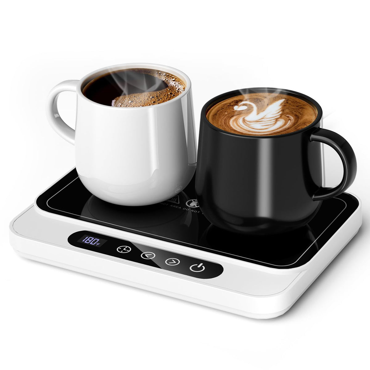 Misby Mug Warmer, 50W Large Heating Panel Coffee Mug Warmer With 6-Temp Settings, 8H Auto Shut-Off, 12H Timer, Ultra-Thin Design