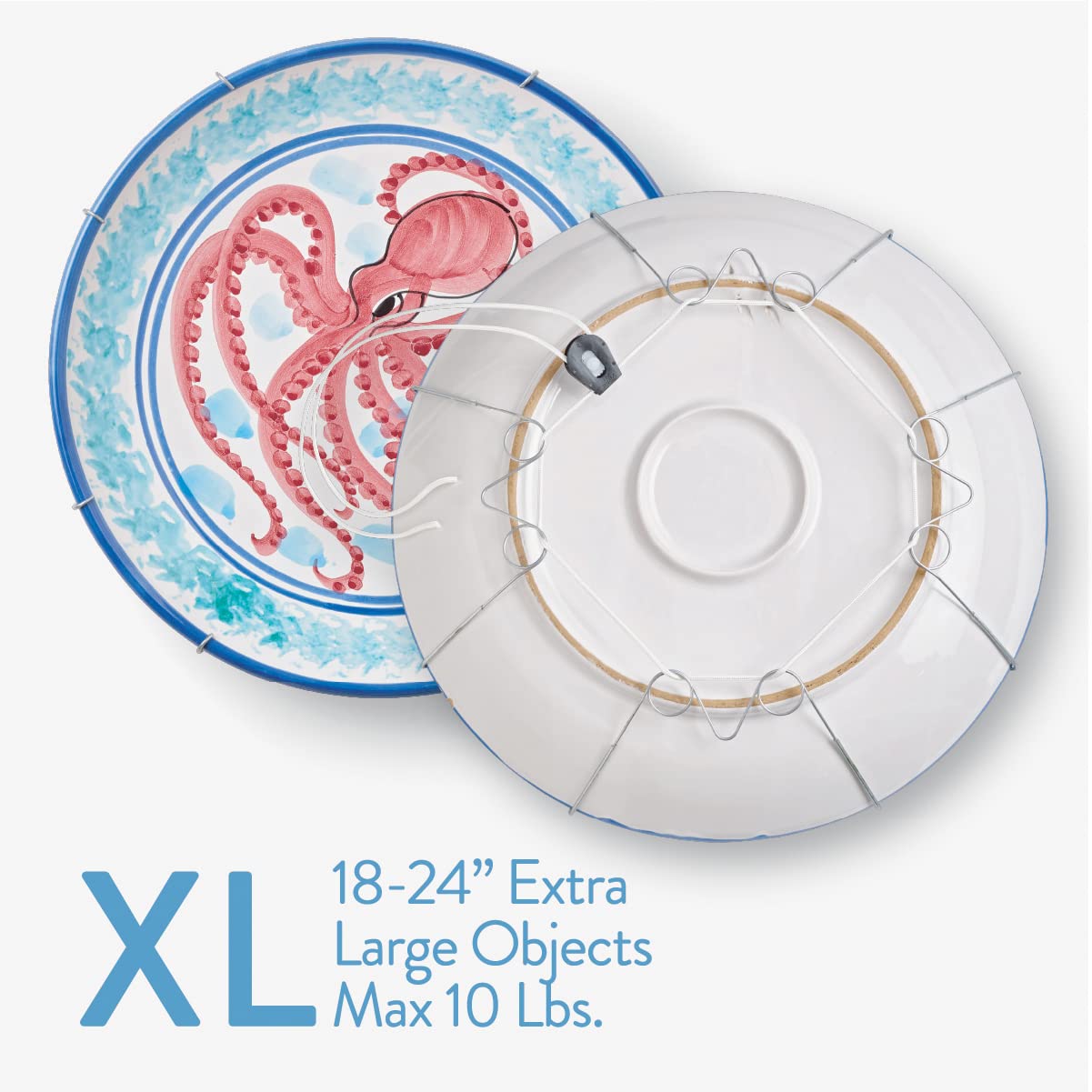 Display Buddie Extra-Large Adjustable Plate Hanger For Plates, Platters, Bowls & Oval, Square, Rectangular Objects Between 18-24