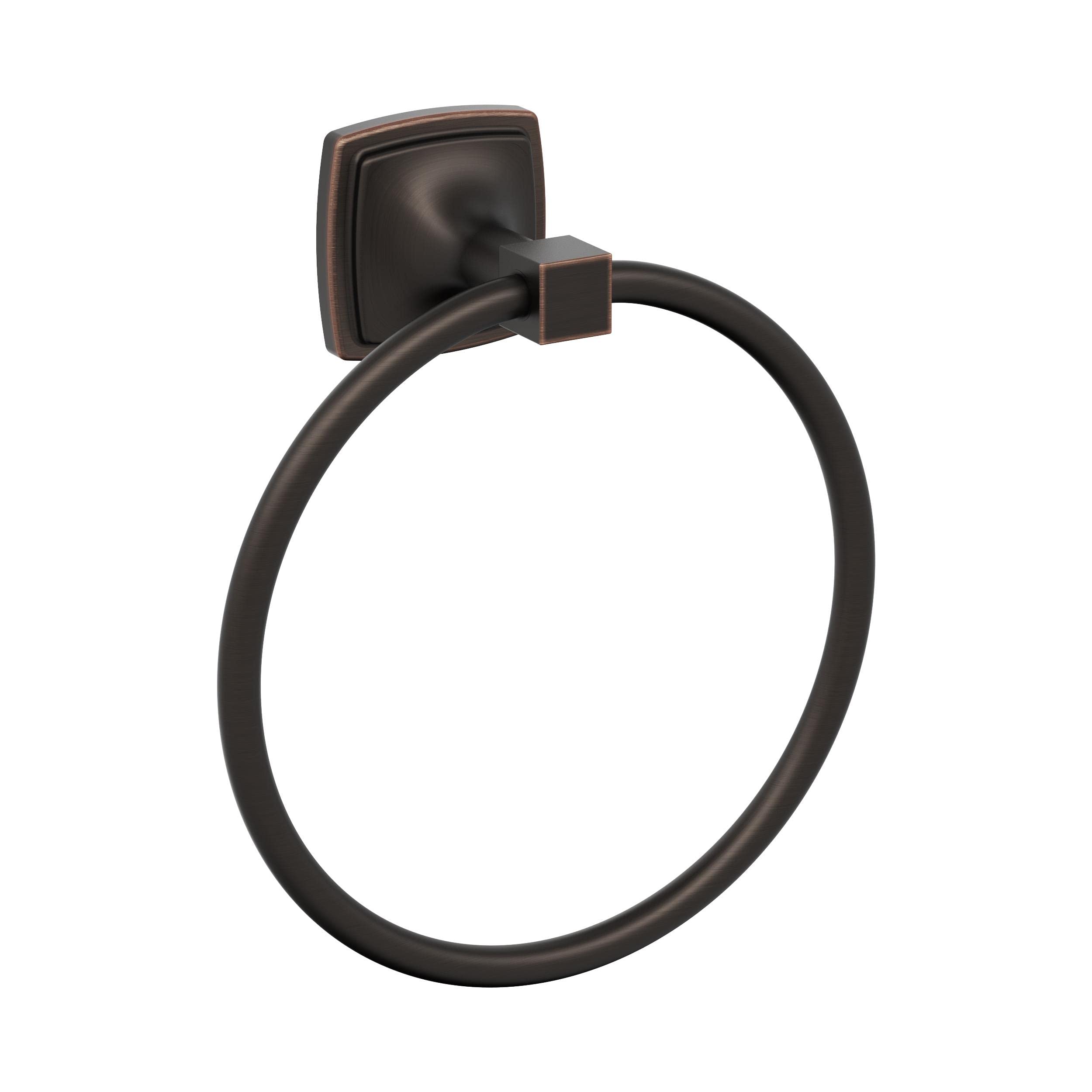 Amerock BH36092ORB | Oil Rubbed Bronze Towel Ring | 7-9/16 in (192 mm) Length Towel Holder | Stature | Hand Towel Holder for Bat