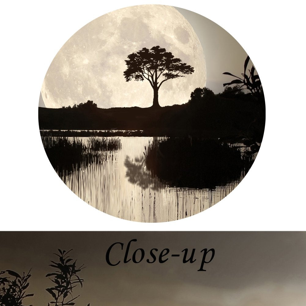 Kreative Arts - 4 Pieces Canvas Prints Wall Art Big Moon Over Lake In Dark Forest Modern Canvas Painting Landscape Picture Peace