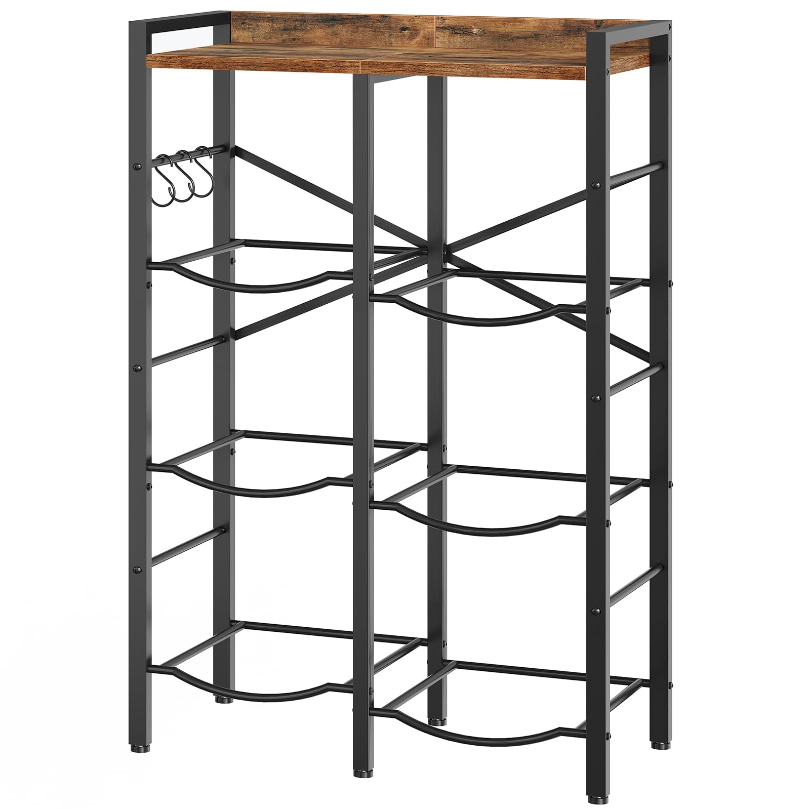 Hoobro 5 Gallon Water Jug Holder 6 Bottles, Water Jug Rack, 3 Tier Water Bottle Holder With X-Shape Reinforcement, For Kitchen,