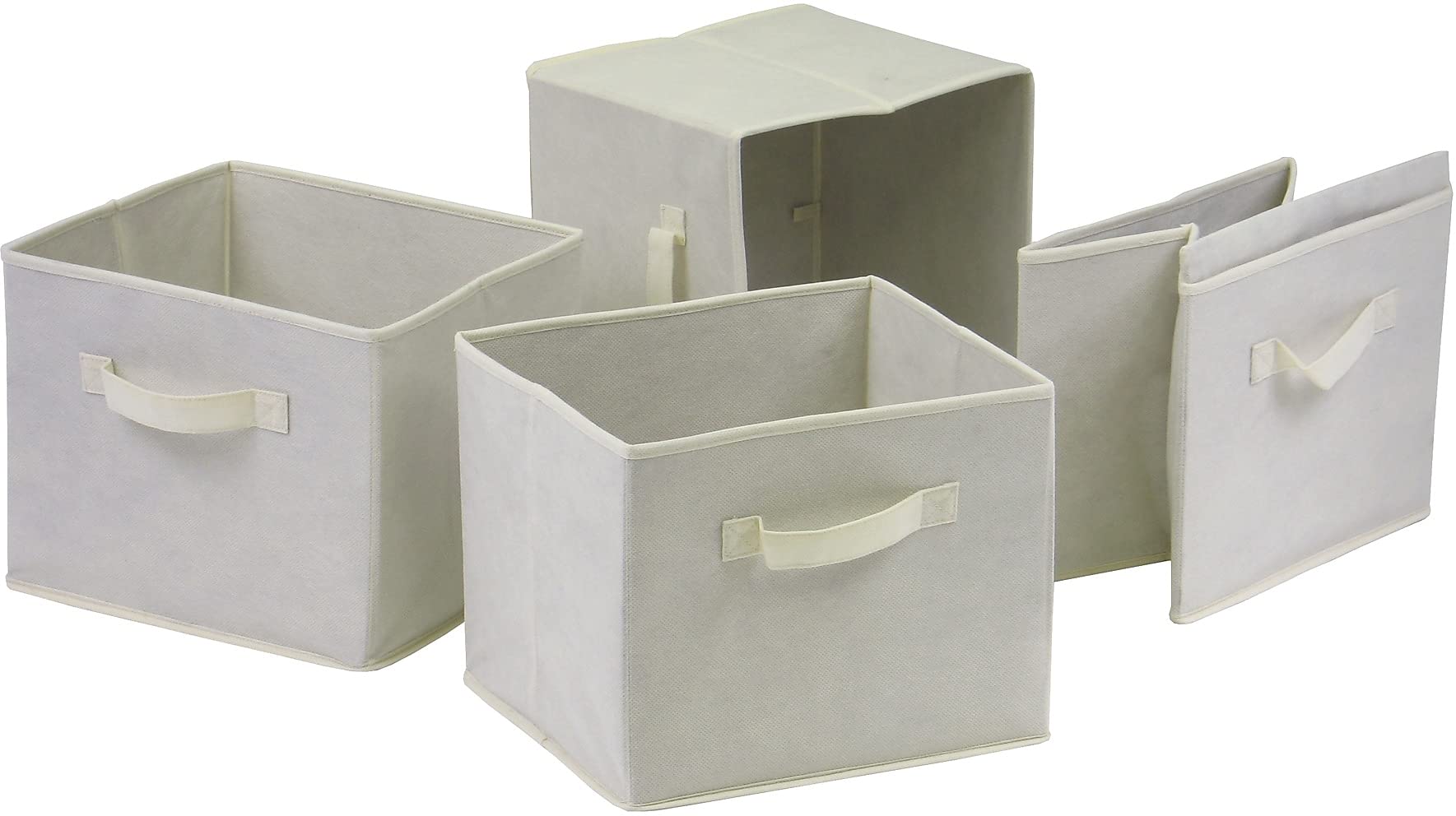 Winsome Capri Fabric Storage Baskets, Beige, Set Of 4