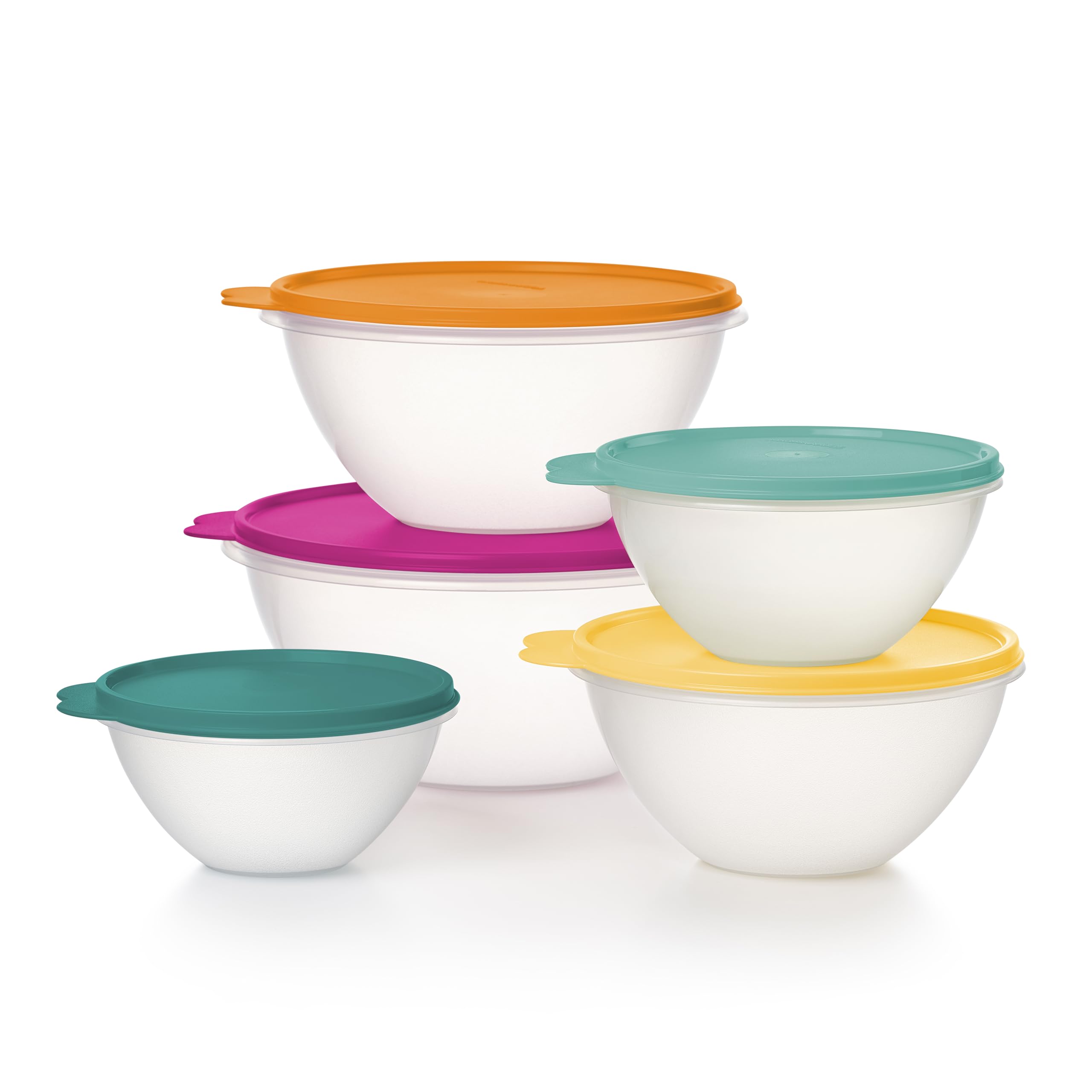 Tupperware Heritage Wonderlier 12 Piece Food Storage Bowl Set in Clear/Blue, Dishwasher Safe and BPA Free (6 Bowls, 6 Lids)