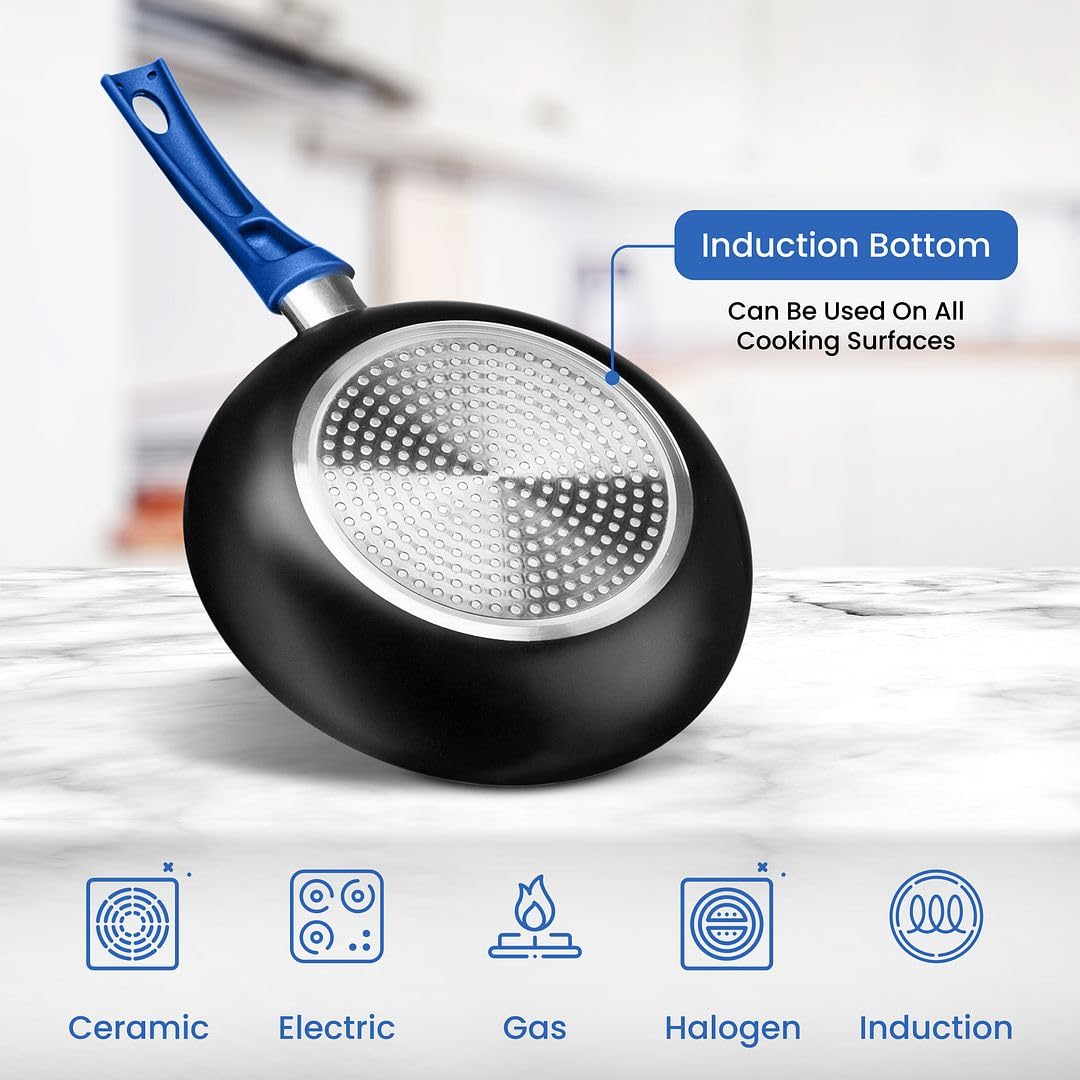 Chef's Star Pots And Pans Set Kitchen Cookware Sets Nonstick Aluminum Cooking Essentials 11 Pieces Purple