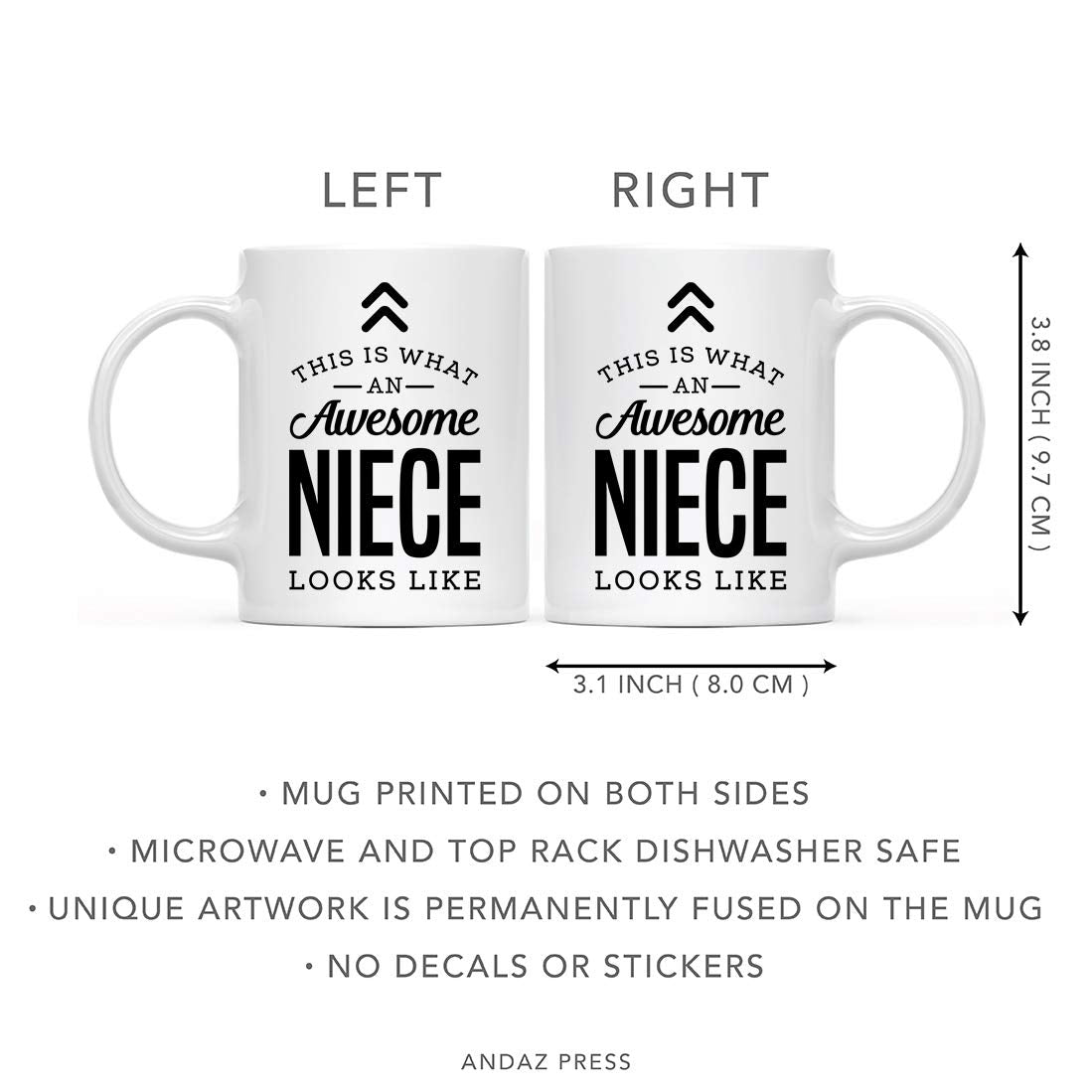 Andaz Press 11oz. Ceramic Coffee Tea Mug Gift, This is What an Awesome Niece Looks Like, 1-Pack, Birthday Gift Ideas Coworker Hi