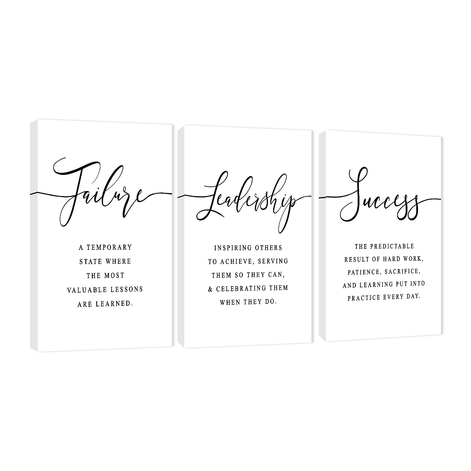 3 Piece Inspirational Canvas Wall Art, Quotes Motivational Mindset Print Pictures for Office Wall Decor, Triptych Entrepreneur P
