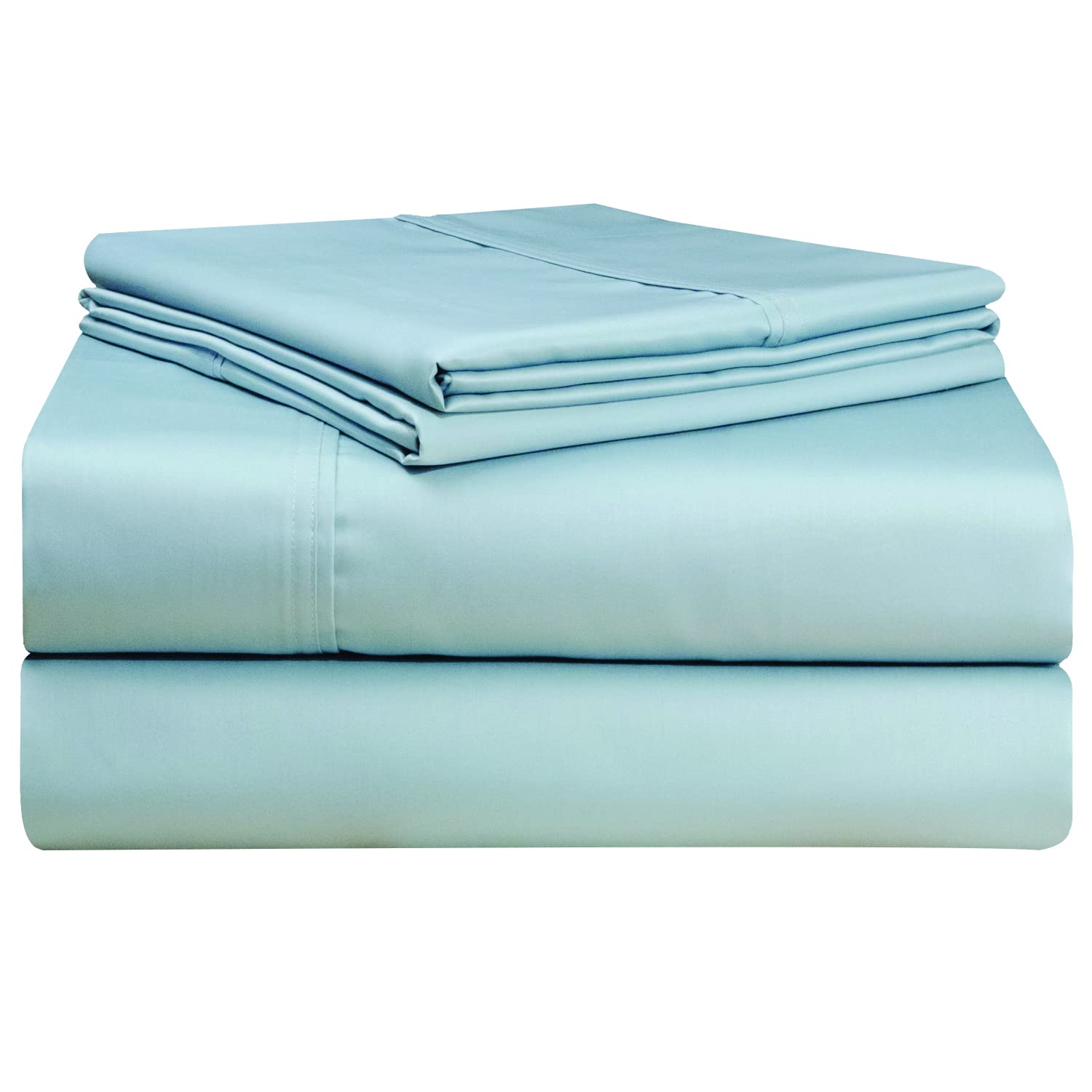 Pointehaven 100% Cotton Sheets Queen Size, 500 Thread Count Sateen Weave Bed Sheet & Pillowcase Sets, Soft Cotton 4 Piece Bed Sh