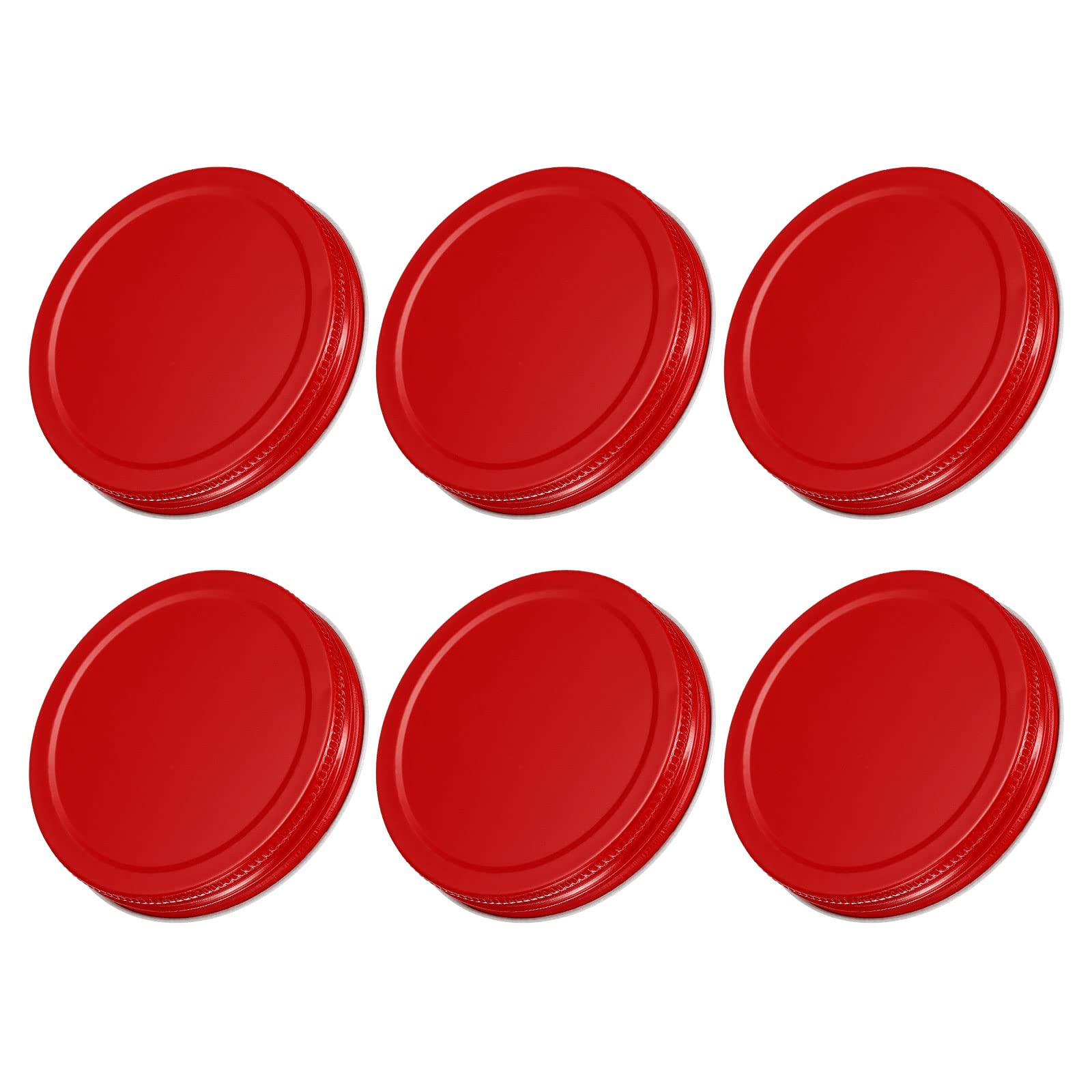 Uxcell Mason Jar Lids, 86Mm/3.39'' Wide Mouth Tin Plate Caps Leak Proof For Canning Jars Kitchen Storage, (Red 6Pcs)