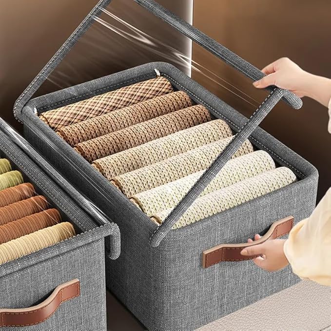 Zipton Storage Box With Lid Clothes Storage Box With Lid Folding Storage Box With Handles Durable Clothes Basket For Blanket Spa