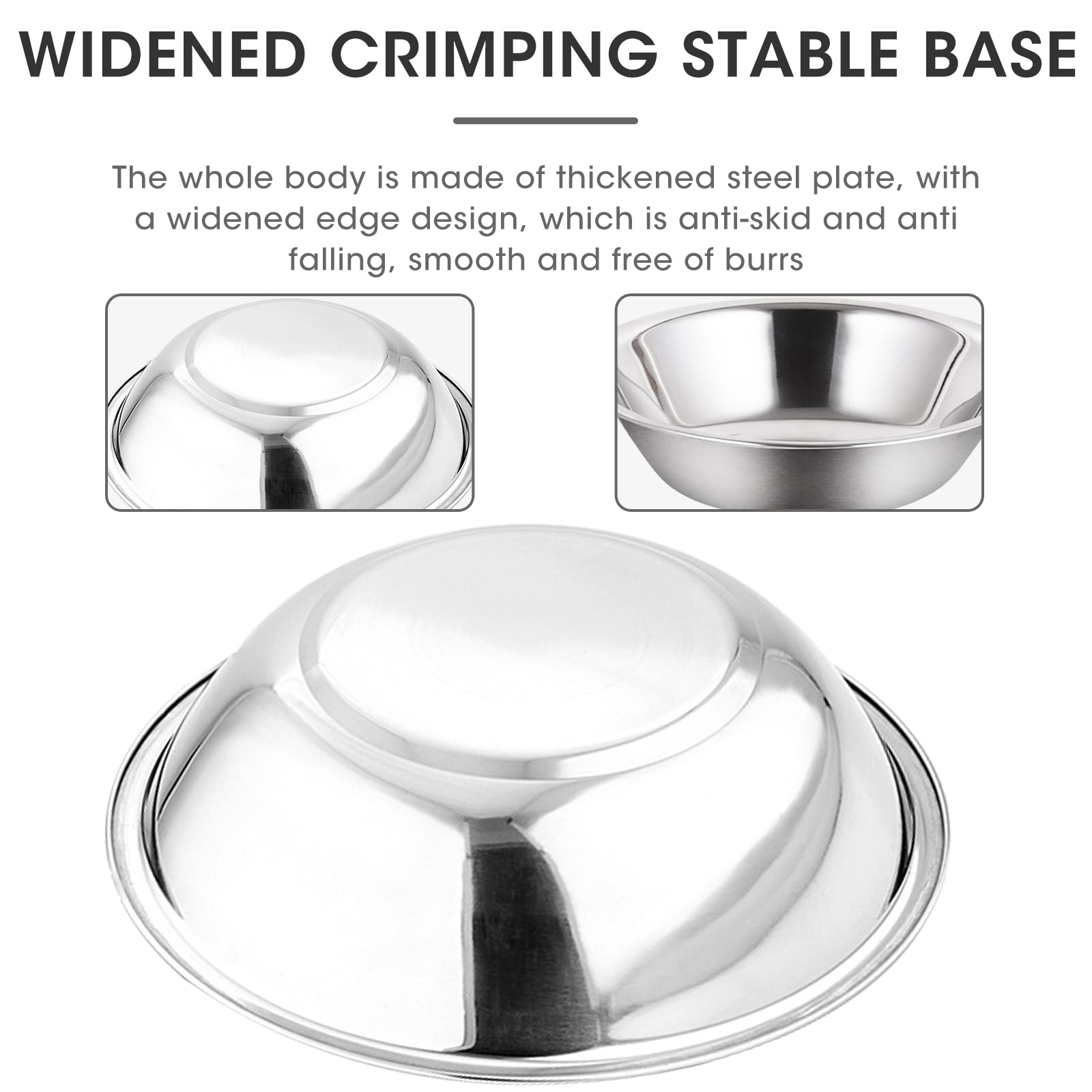 Heavy Duty Stainless Steel Mirror Finish Commercial Restaurant Mixing Bowl 3 Quart (Set Of 3)