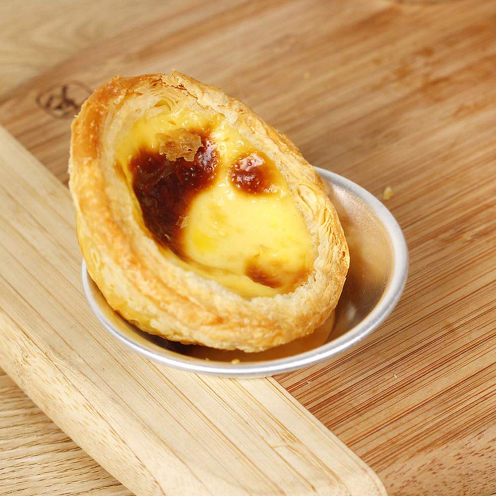 Dnhcll 10 Pieces Aluminum Egg Pie Mold Cupcake Tin Mini Pie Pan Anodized Pie Pan Muffin Cake Mold Baking Cup Pudding Baking Tool