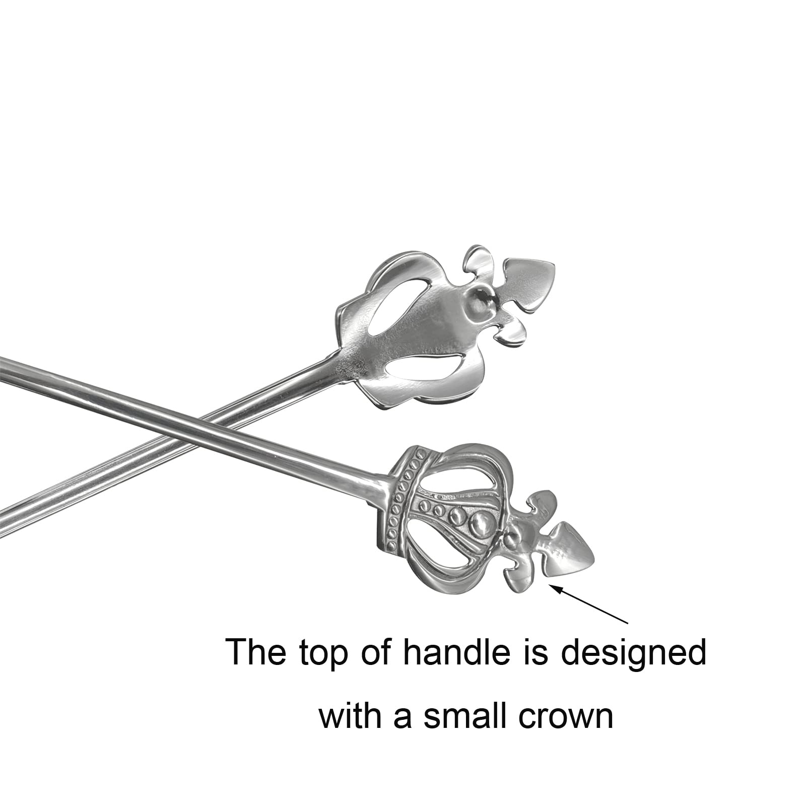 Pinenjoy 2Pcs Mini Crown Spoon 18/10(304) Stainless Steel Teaspoon 4.92Inch Sugar Stirring Spoon For Coffee Dessert Ice Cream Ap