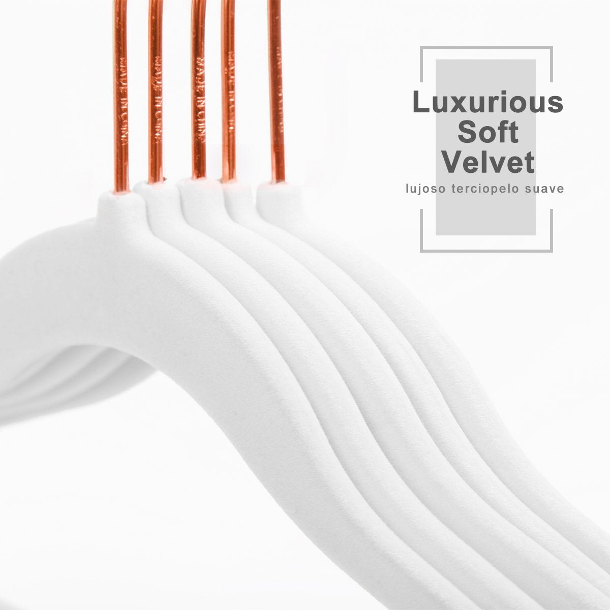 Mizgi Premium Kids Velvet Hangers (Pack Of 50) With Copper/Rose Gold Hooks,Space Saving Ultra Thin,Non Slip Baby Hangers For Chi
