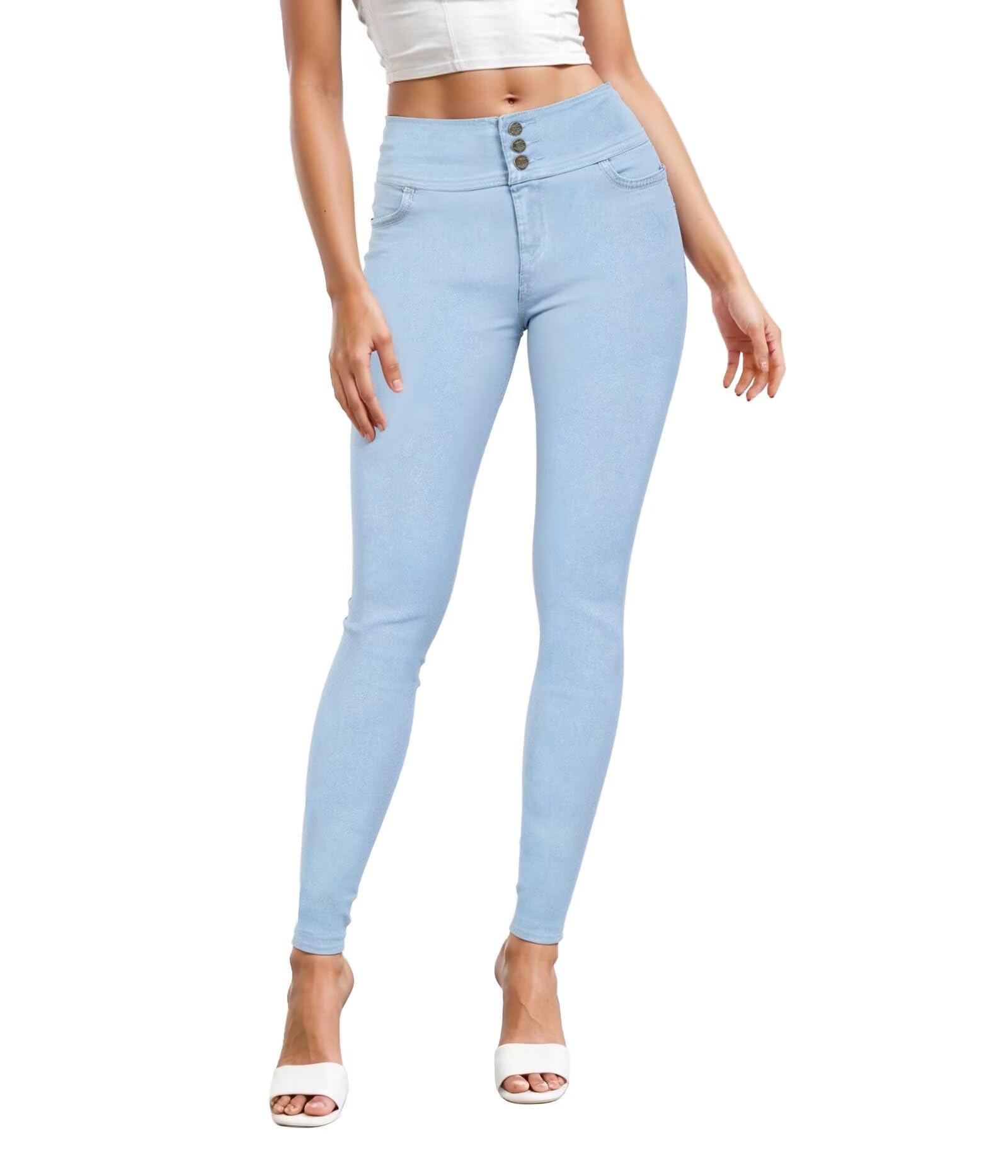 Womens Butt Lift V3 Super Comfy Stretch Denim Jeans P45071Sk Light Wash 7