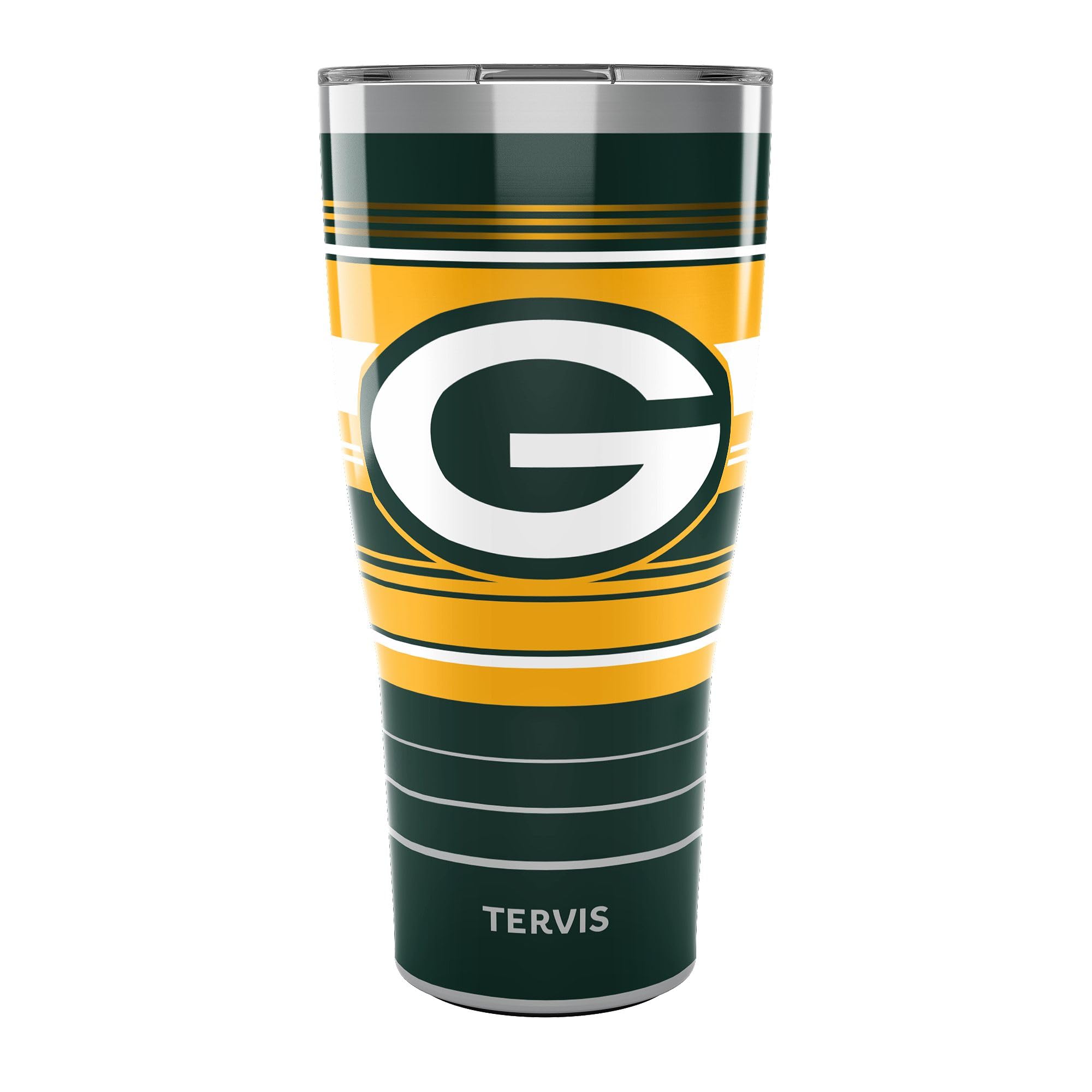 Tervis Traveler NFL Green Bay Packers - Hype Stripes Triple Insulated Tumbler Travel Cup Keeps Drinks Cold & Hot, 30oz, Stainles