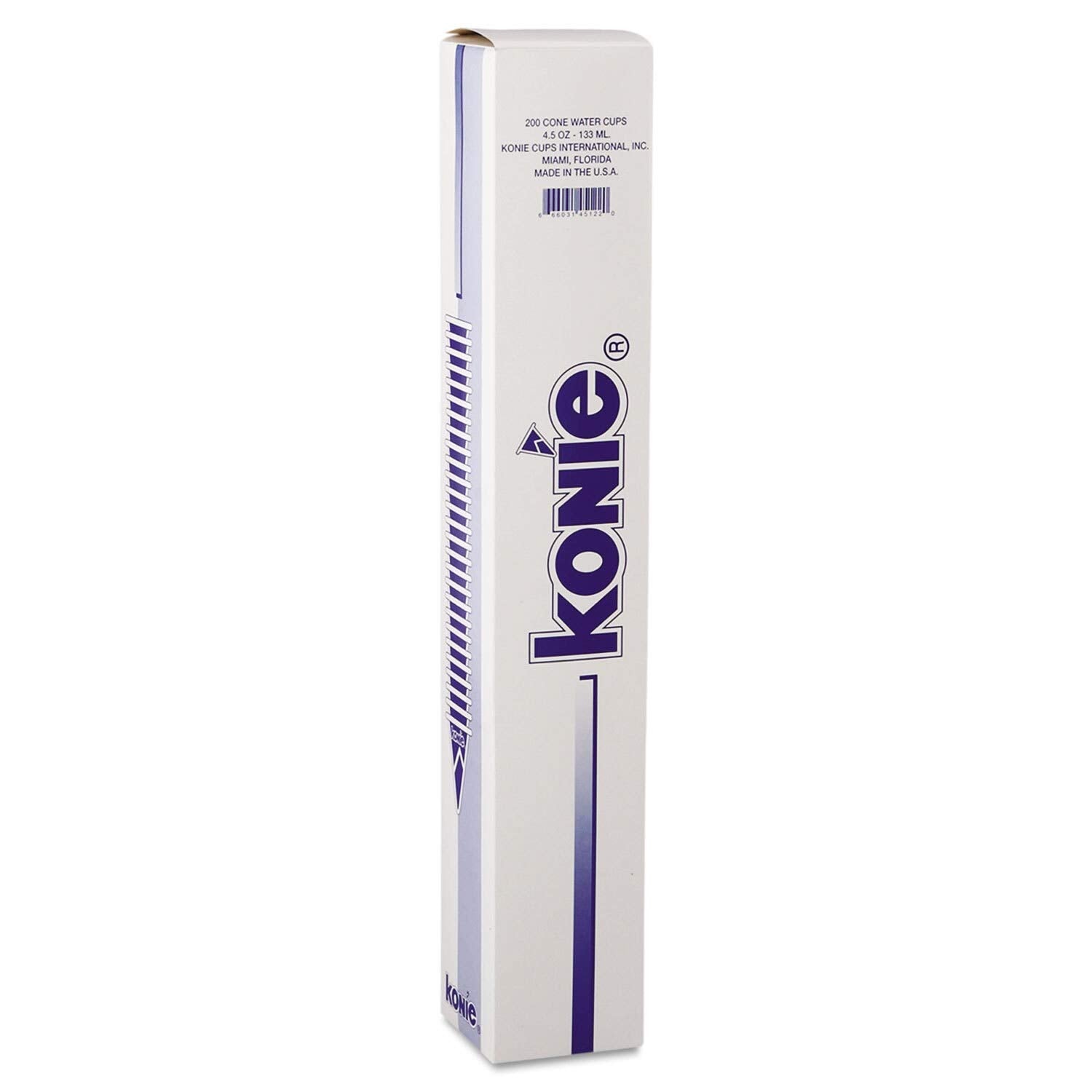 Konie 45Kr Rolled Rim Paper Cone Cups, 4.5Oz, White, 200 Per Bag (Case Of 25 Bags)