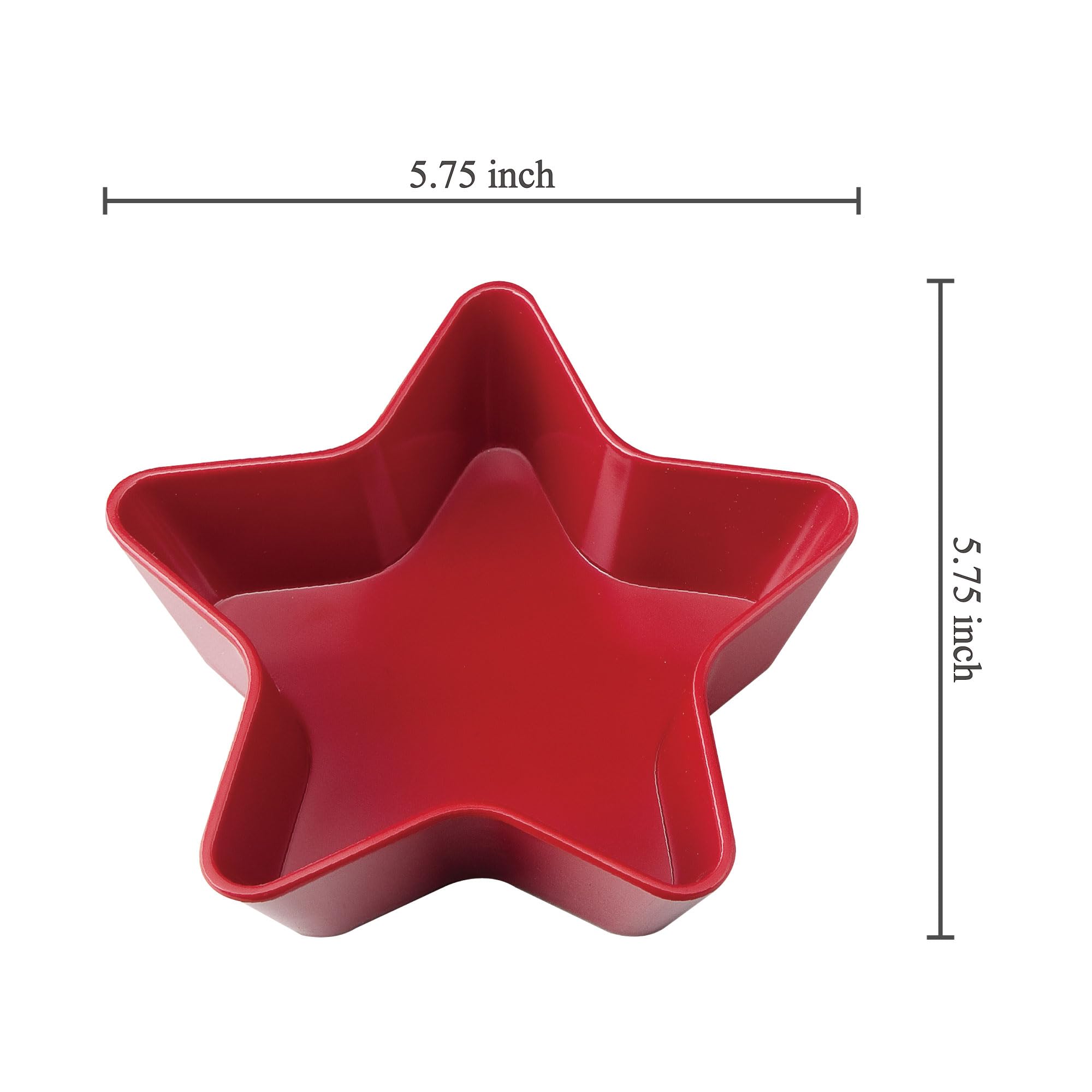 Supreme Housewares 4-Piece Patriotic Star Shaped Bowl Melamine Small Serving Bowl For Dessert, Snack, Ice Cream, Nuts Or Fruit,