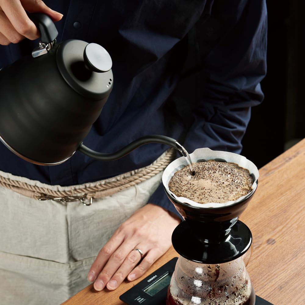 Hario Kdc-02-B V60 Transparent Coffee Dripper 02, Kasuya Model, 13.5 Fl Oz (400 Ml), Black