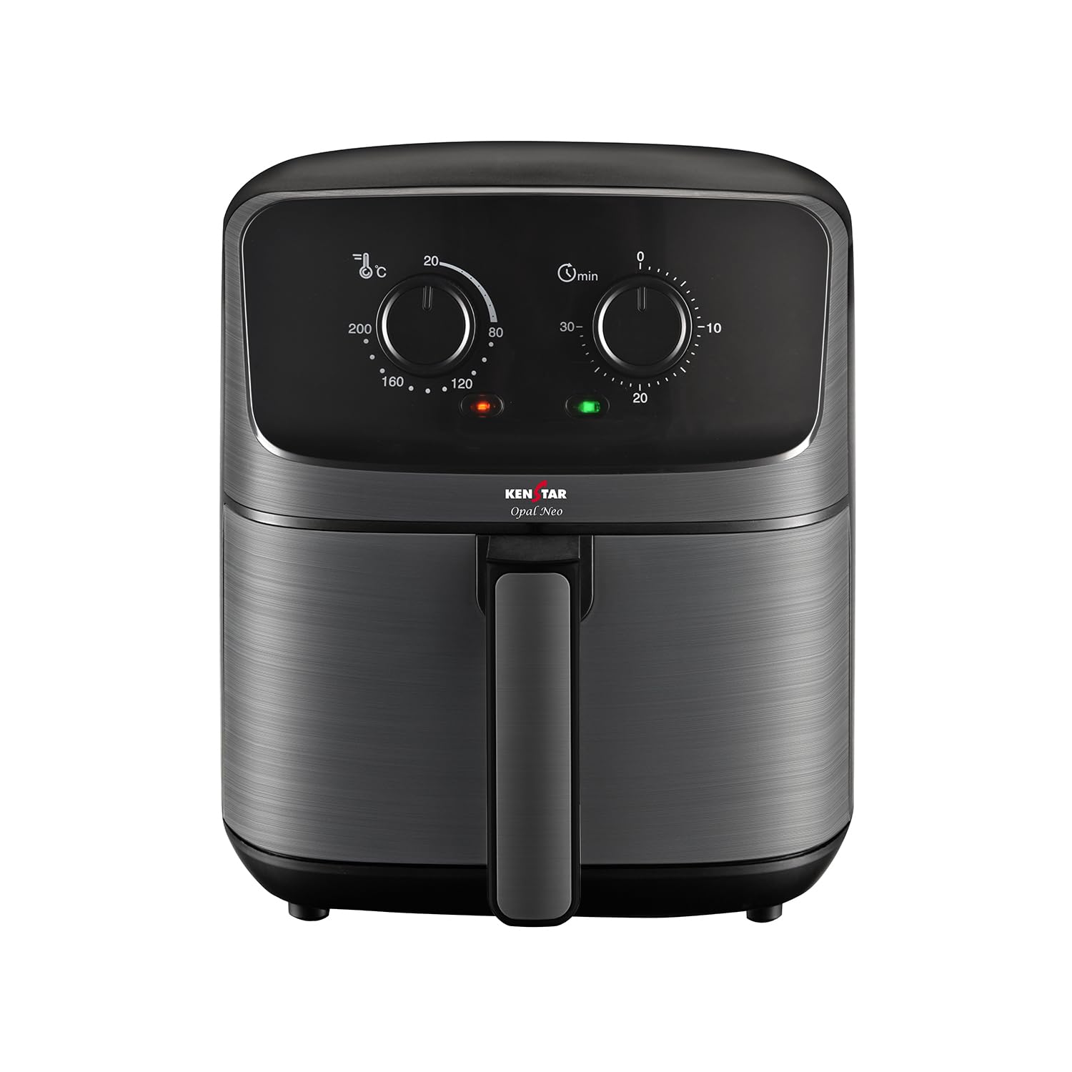 Kenstar Opal Neo 4.5L Air Fryer, 1300W, Manual Control, 8 Preset Menus, Oil-Free Cooking, Black & Grey