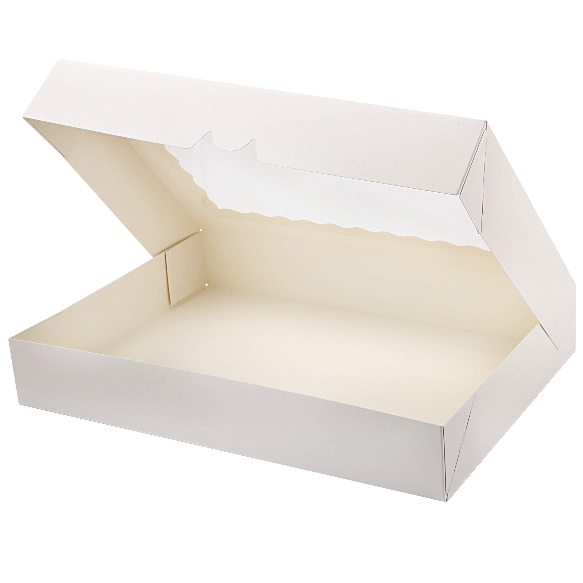 Tcoivs 20-Pack 16'' X 11'' X 2.5'' Bakery Boxes With Window Hold 12 Donuts, Auto-Popup Large Cookie Boxes, Treat Boxes For Pastr