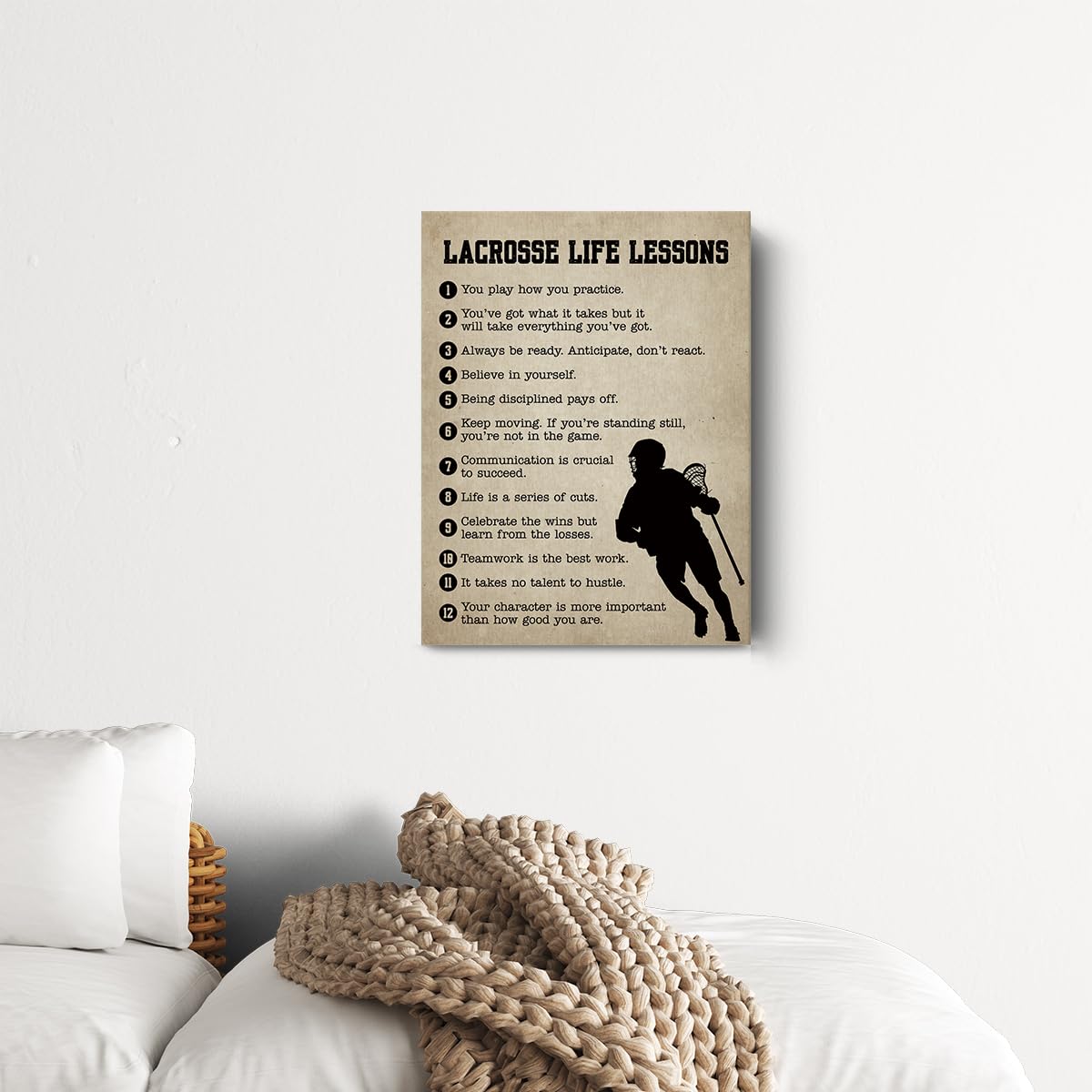 Lacrosse Gifts Inspirational Wall Decor Canvas Wall Art Artwork Sports Framed Art Paintings Lacrosse Posters For Lacrosse Player