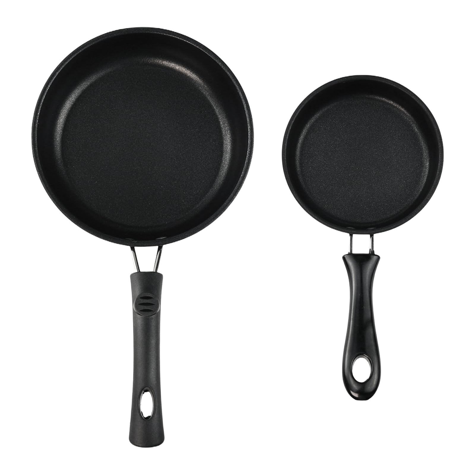 2 PCS Skillet Set, Portable Mini Frying Pan with Marble Coating (12cm+16cm)