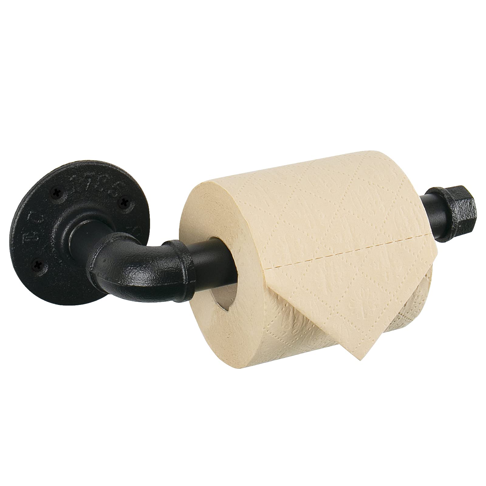 Livabber Industrial Pipe Toilet Paper Holder - Vintage Style Diy Wall Mount Roll Tissue Towel Holder For Bathroom Living Room Be