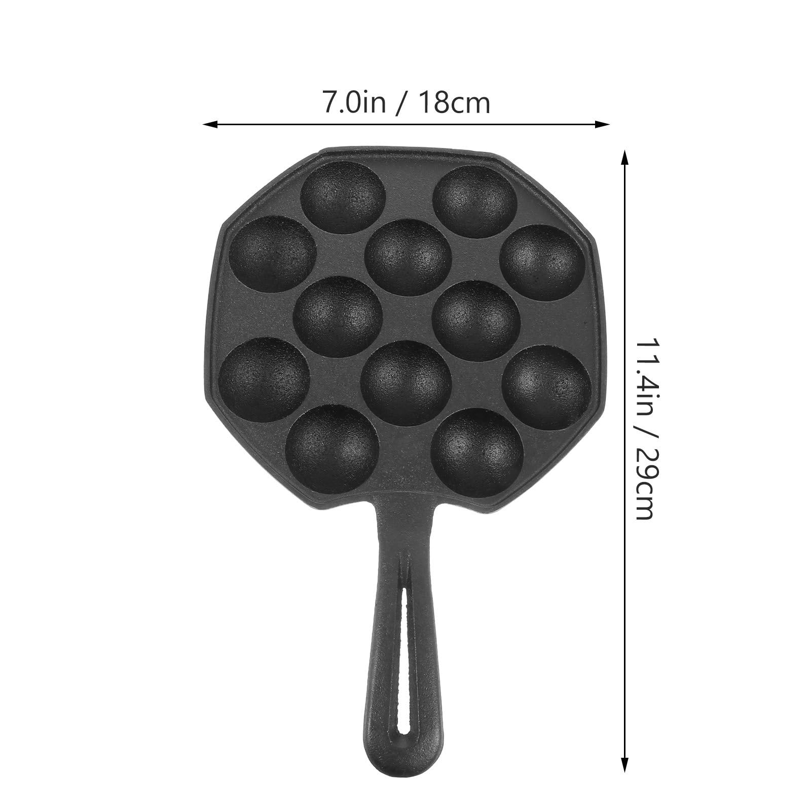 Hemoton Pans Grill Pan 19 Holes Baking Tray Cast Iron Nonstick Cooking Plate Pancakes Plate Octopus Balls Baking Maker For Quail