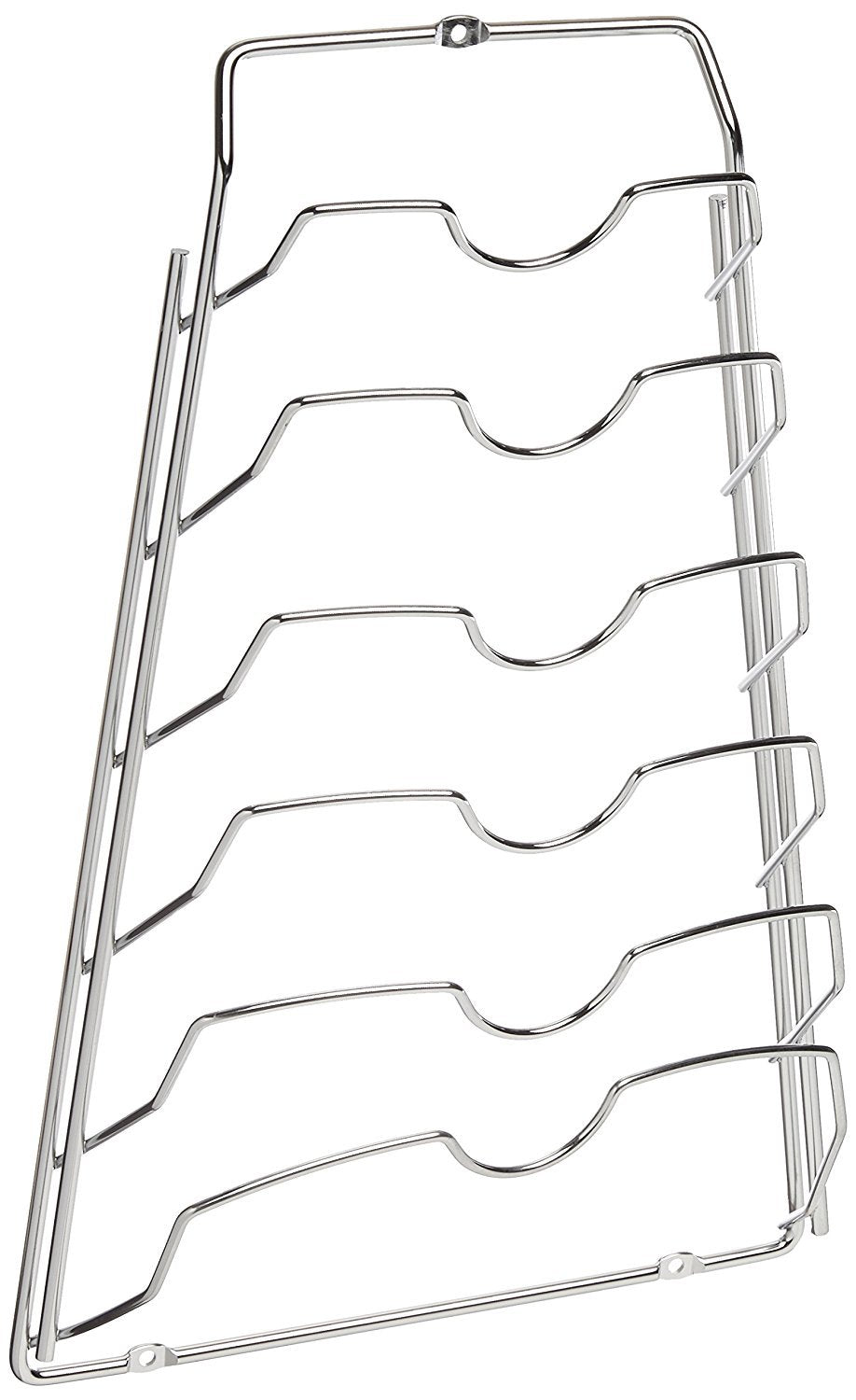 Organize It All Wall Cabinet Door Mounted Pot Lid Rack | Metal Wire | Dimensions 10.63 x 4.00 x 16.63 | Kitchen Storage | Sli