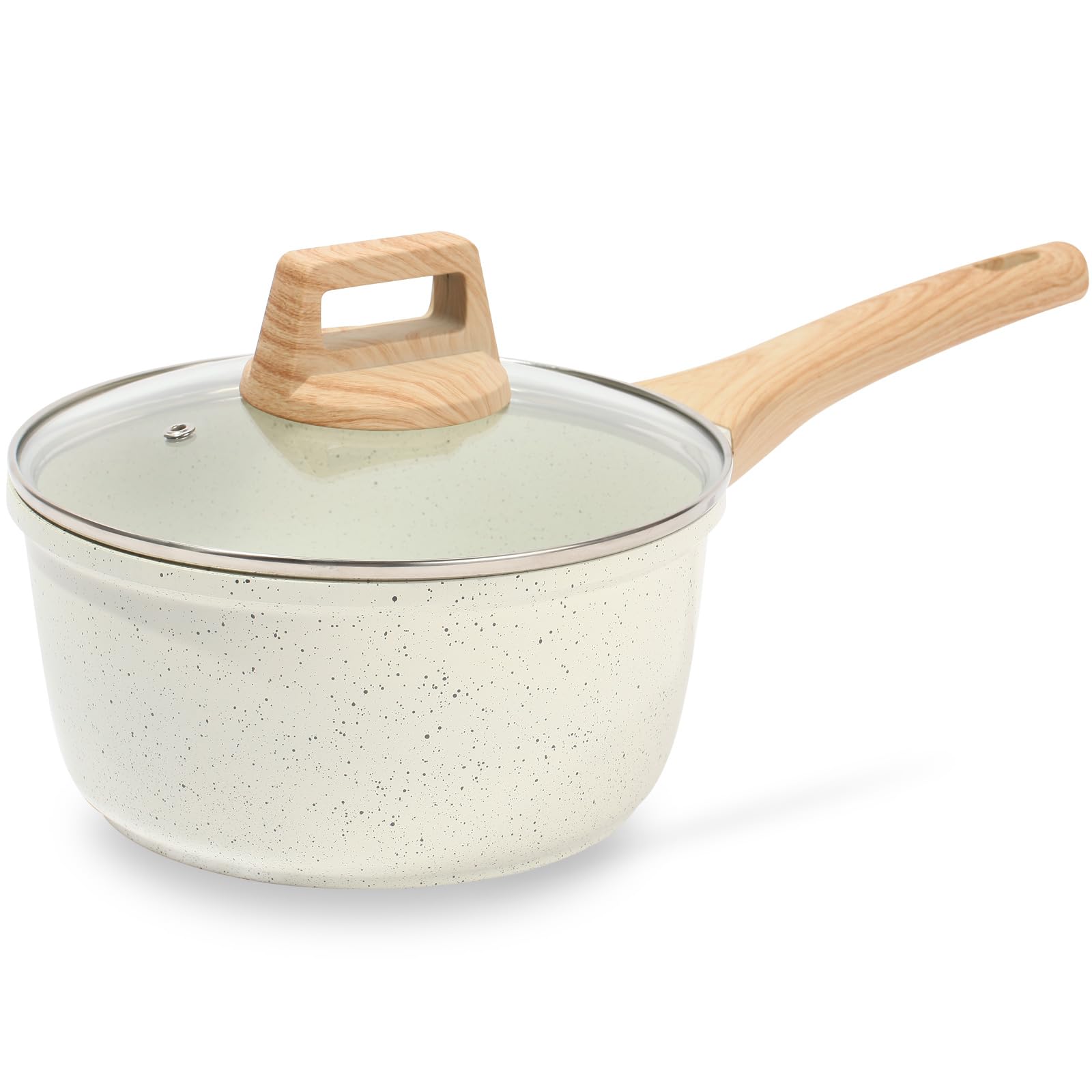 ESLITE LIFE Nonstick Sauce Pan with Lid, 1.5 QT Small Soup Pot Compatible with All Stovetops (Gas, Electric & Induction), PFOA F