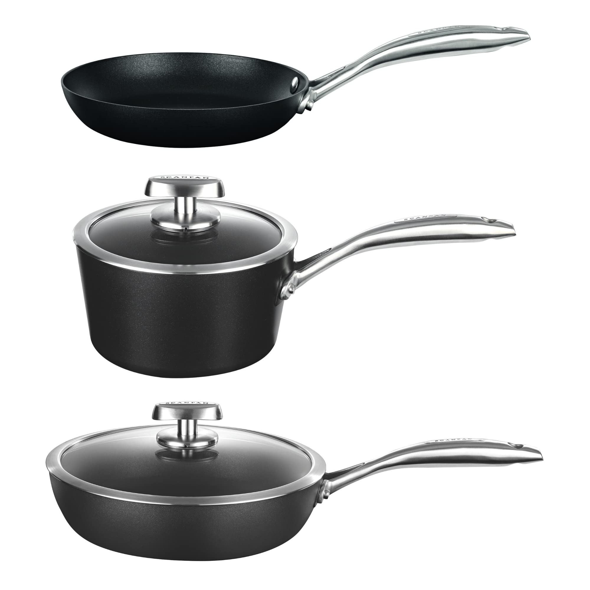 SCANPAN Pro IQ 5Piece Cookware Set  EasytoUse Nonstick  Dishwasher, Metal Utensil & Oven Safe  Made by Hand in Denmark