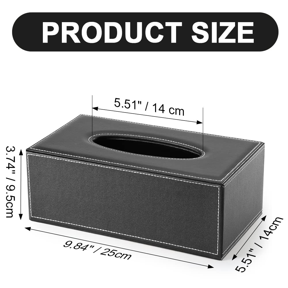 Kingfom Rectangular Pu Leather Tissue Box Cover - Facial Tissue Paper Napkin Holder For Bathroom, Home, Office, Car Automotive D