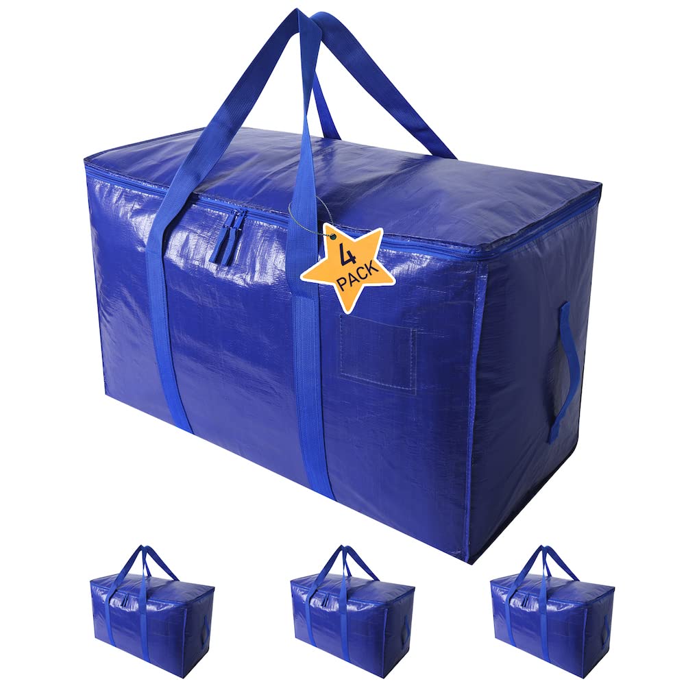 Moving Supplies Extra Large Heavy Duty Packing Bags With Zippers & Strong Carrying Handles, For Moving And Storage Wardrobe Clot