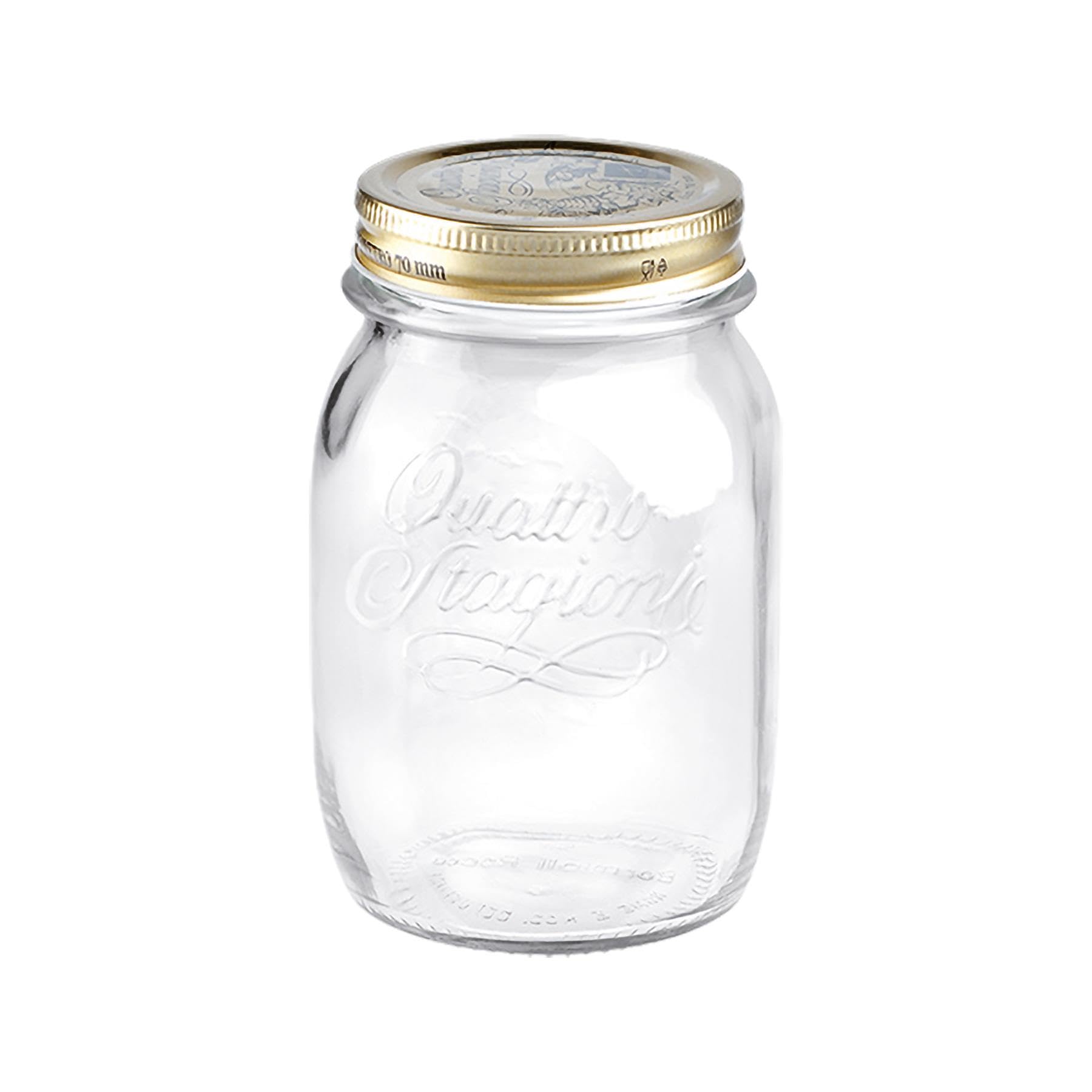 Bormioli Rocco Quattro Stagioni 17 oz Canning Jar - Vacuum Sealed for Home Canning & Au Bain-MarieCooking - BPA-Free, Airtight S