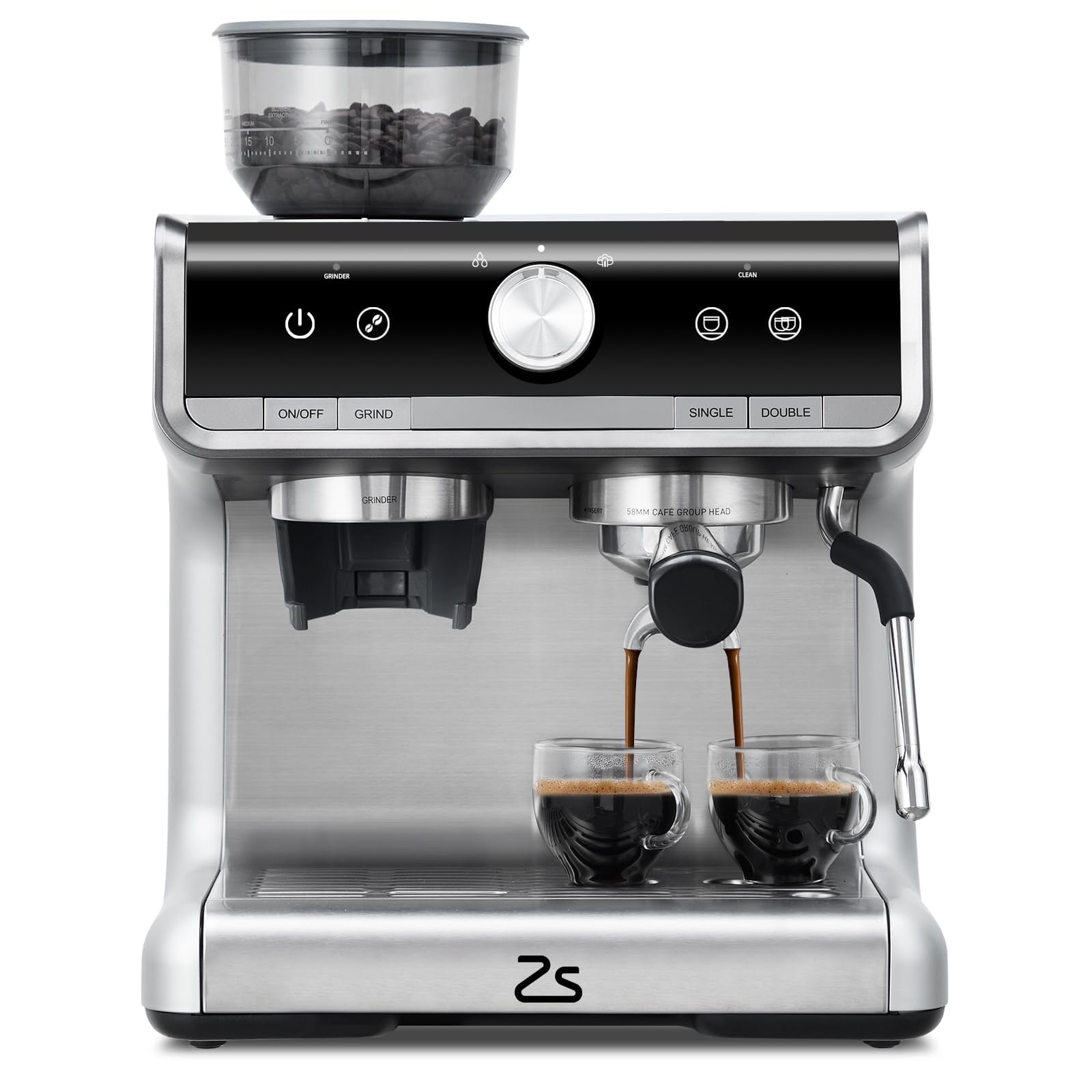 Garvee Espresso Machine With Grinder, Barista Express Espresso Machine, 20 Bar Expresso Coffee Machines with Milk Frother Steam 