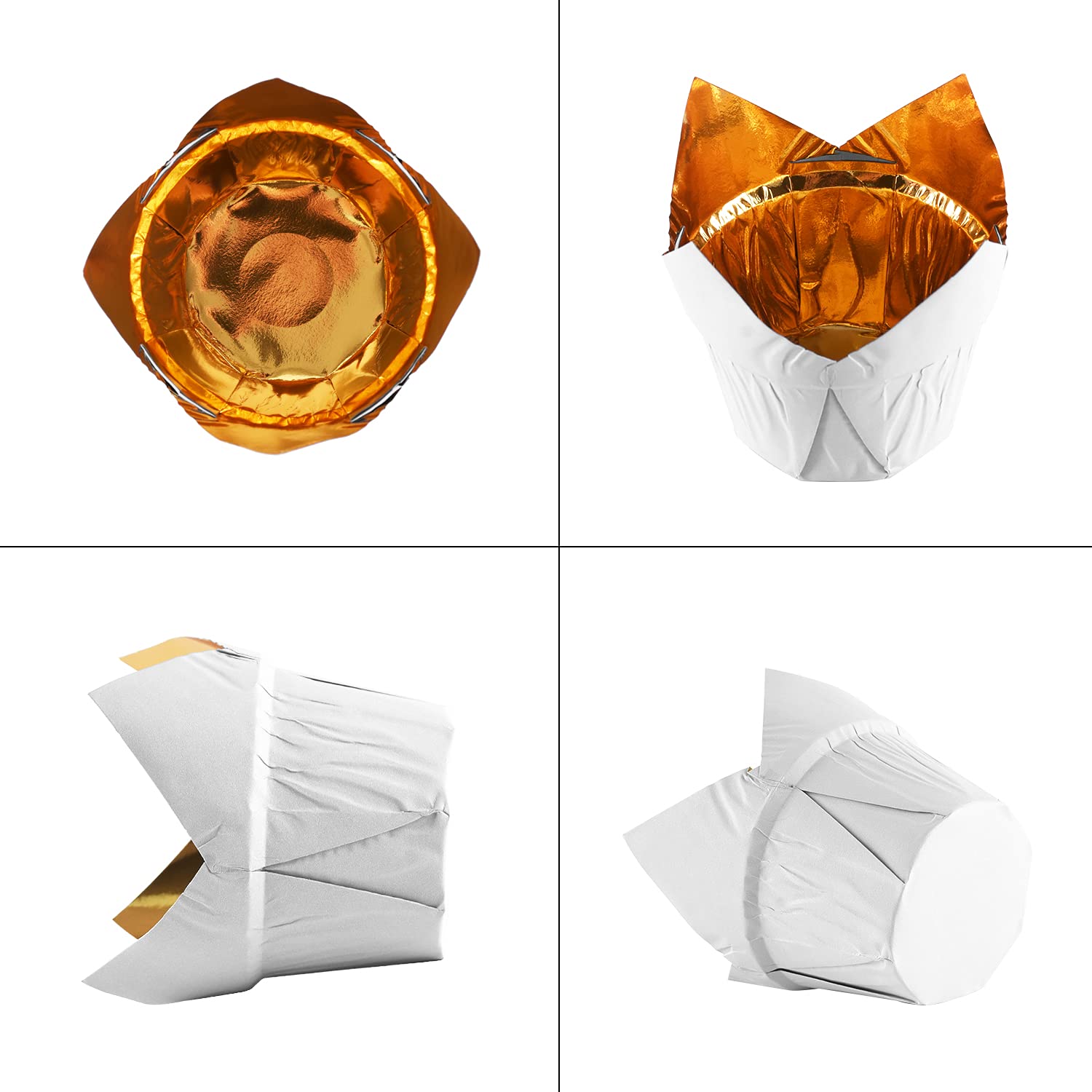 Party Hippo Gold Tulip Cupcake Liners Baking Paper Cups Holders Greaseproof Muffin Cases Wrappers For Wedding Birthday Party Bab