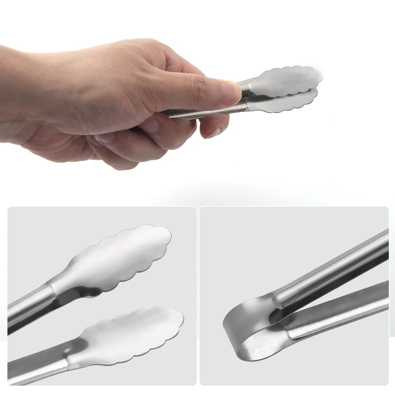 Serving Tongs,Buffet Tongs, Stainless Steel Food Tong Serving Tong Small Serving Tongs Stainless Steel Mini Appetizer Tongs, Set