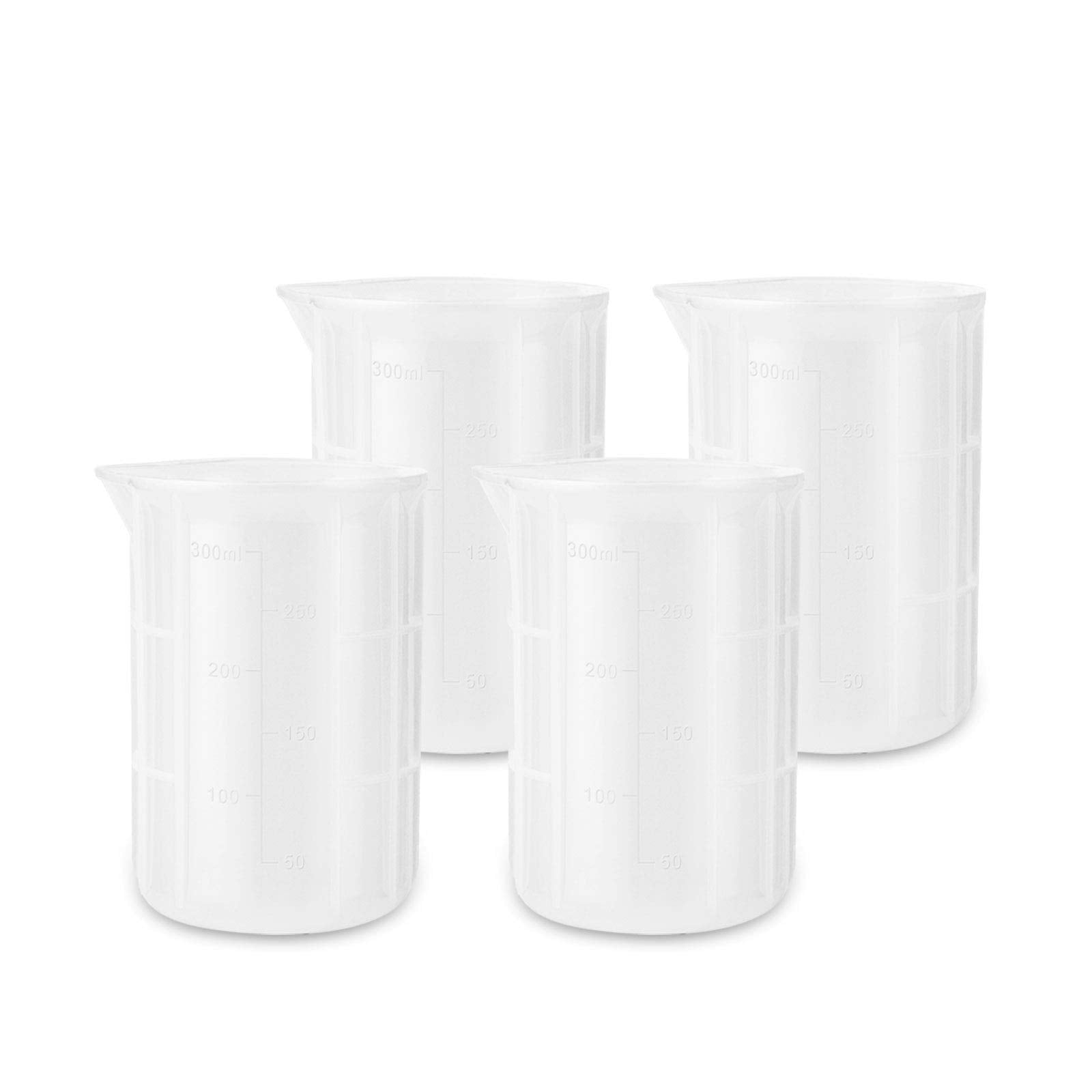 Gartful 300ml Mixing Cups for Epoxy Resin, 4PCS Extra Large Silicone Measuring Cups, Reusable, Durable Pour Tool for Casting Mol