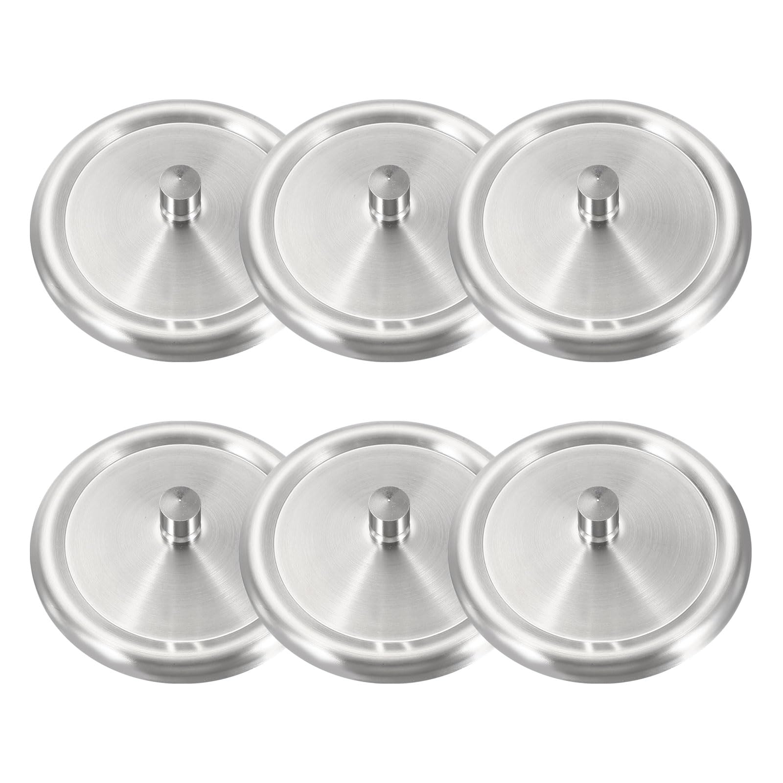 uxcell 6Pcs Stainless Steel Mug Cover, 3 Universal Cup Lid Dust Prevention Brushed Surface Replacement Mug Lids for Hot Tea Hom