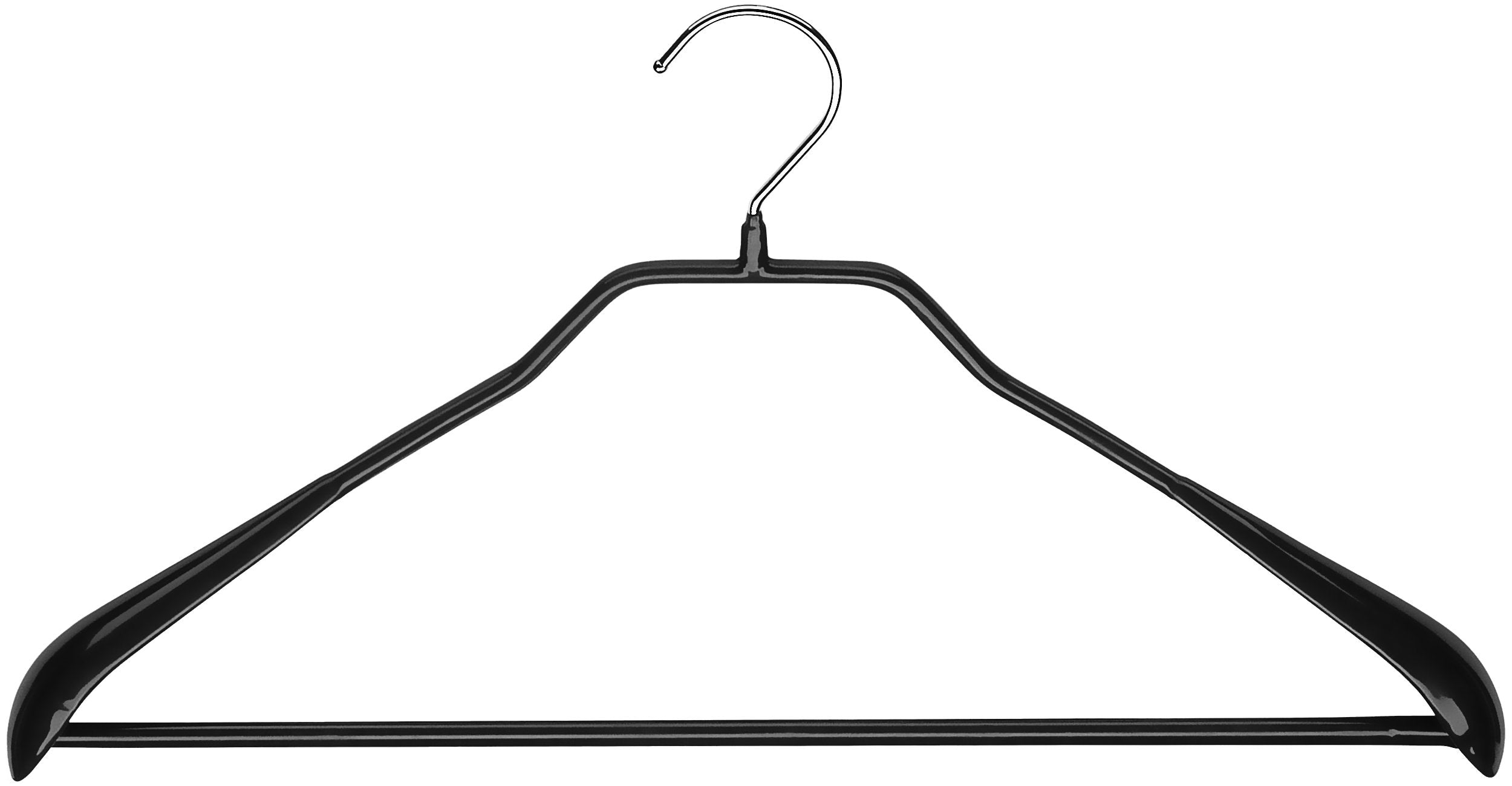 Mawa By Reston Lloyd Bodyform Series Non-Slip Space-Saving Clothes Hanger With Bar For Pants, 16-1/2'', Style 42/Ls, 1-Each, Bla