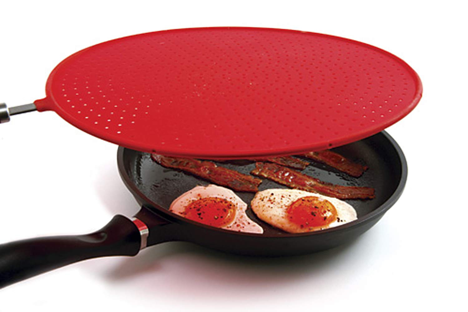 Norpro Grip-Ez Red Silicone Splatter Screen Strainer, 13In/33Cm, As Shown