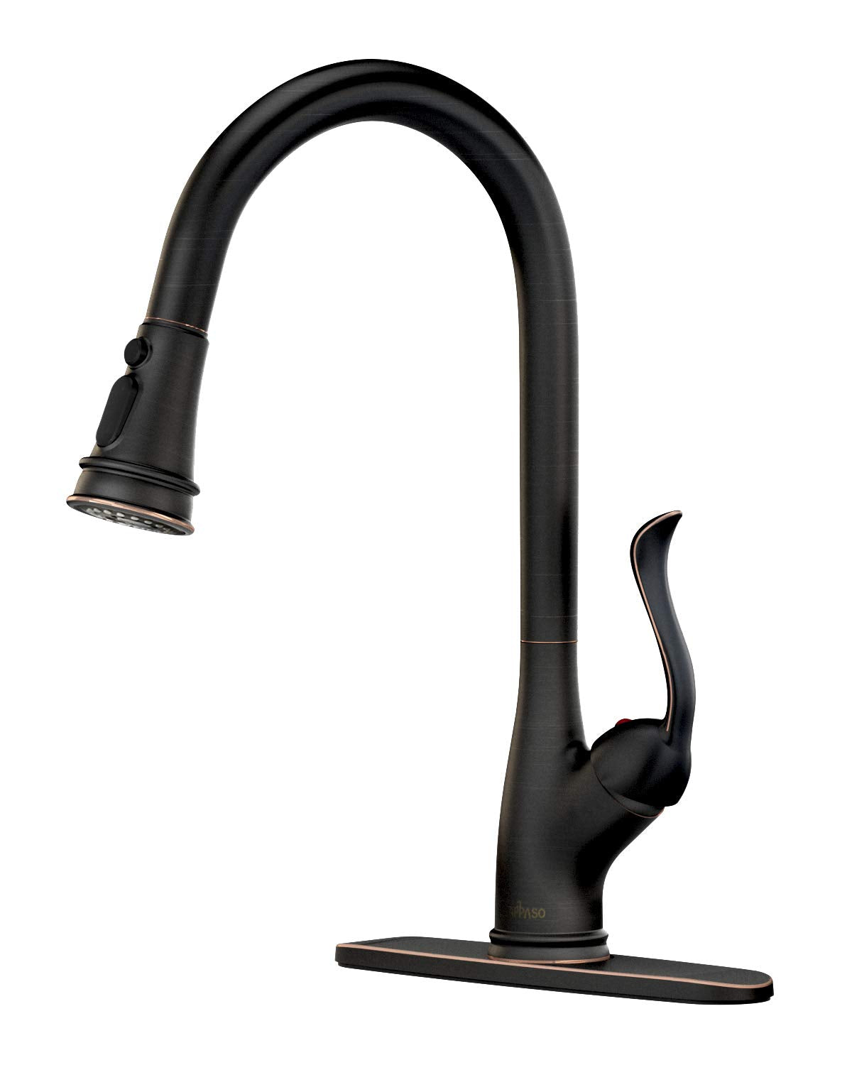 Appaso Pull Down Kitchen Faucet With Sprayer Oil Rubbed Bronze, Single Handle One Hole High Arc Pull Out Spray Head Kitchen Sink