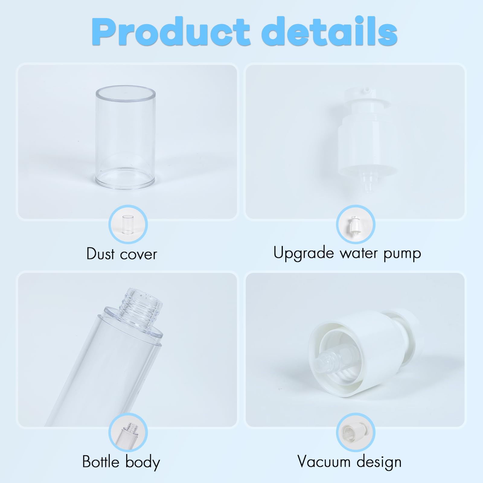 Givitasot 1Oz/30Ml Airless Pump Bottles, 6 Pack Lotion Dispenser Travel Size Pump Bottles, Vacuum Cosmetic Travel Bottle For Lot
